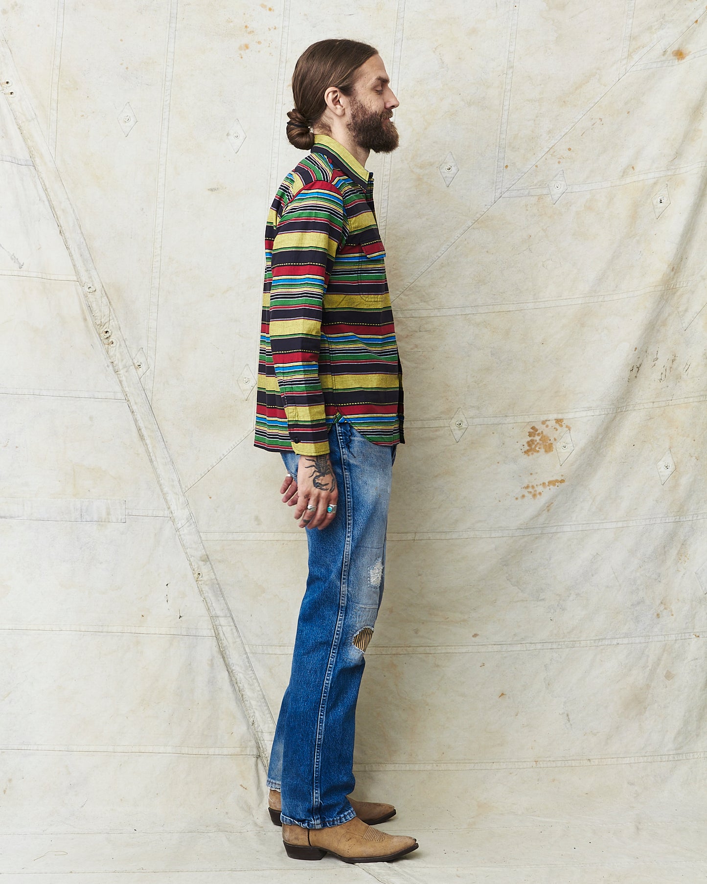 Sugar Cane & Co Long Sleeve Border Work Shirt SC29247