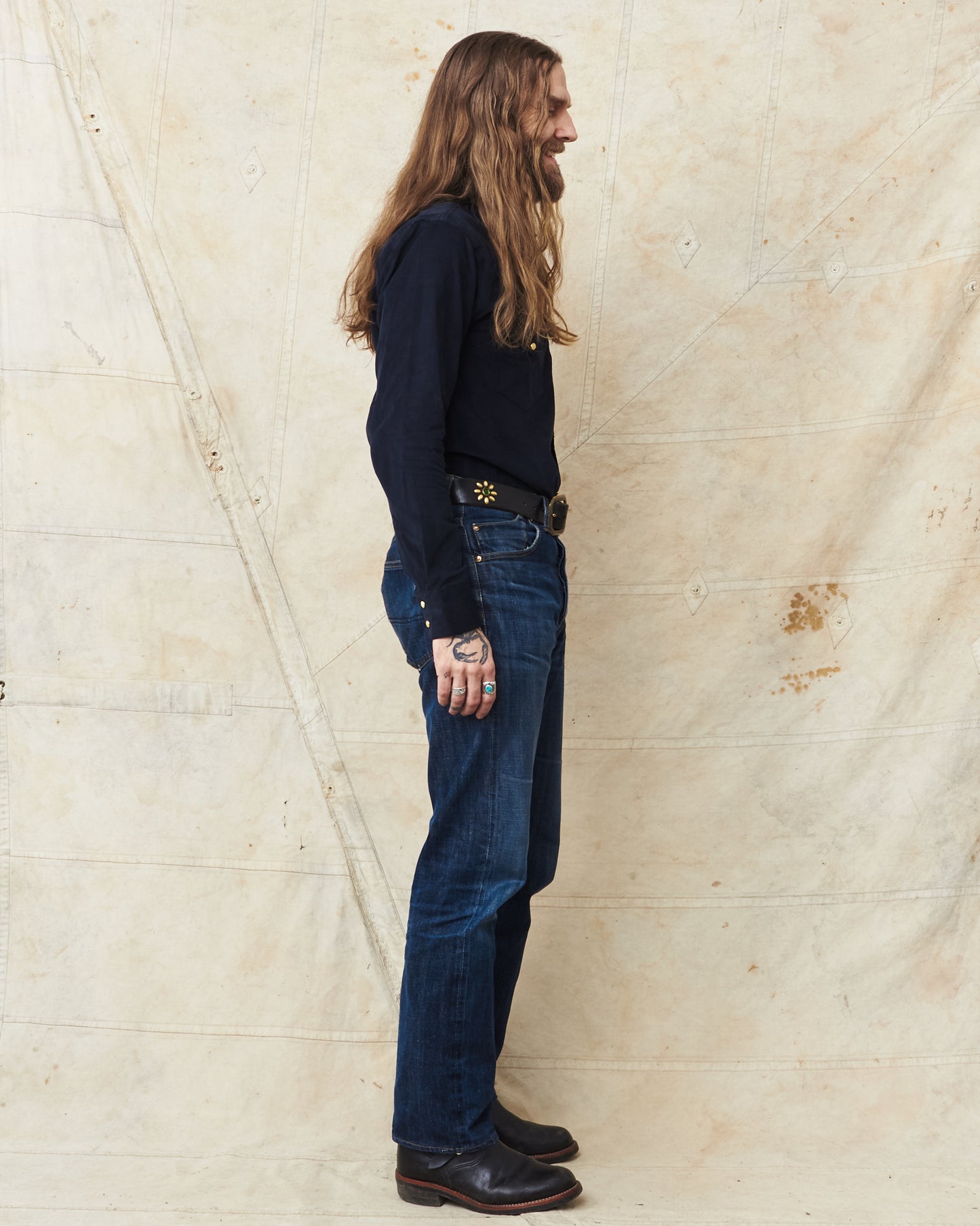 Indigofera Sideras Corduroy Shirt Navy