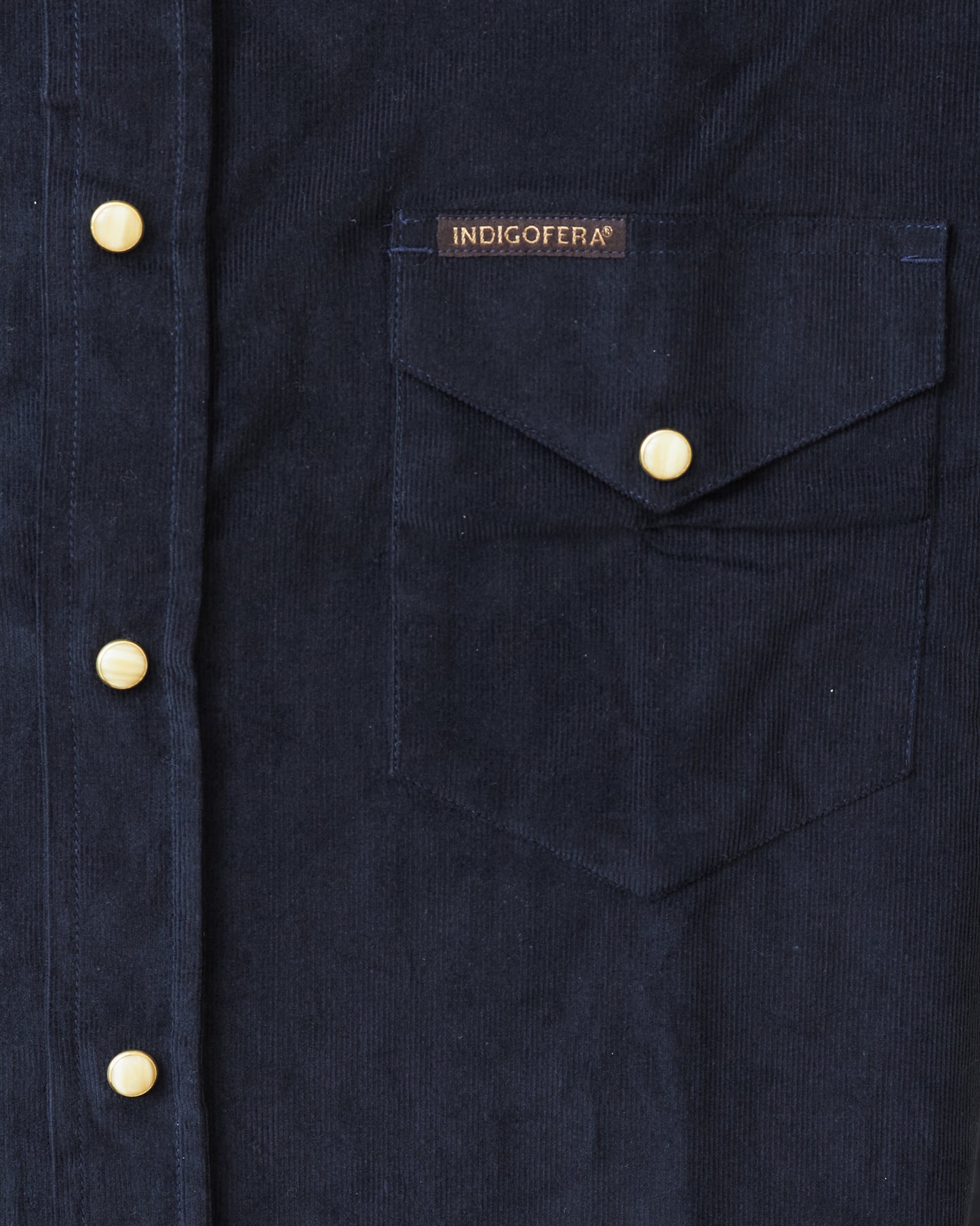 Indigofera Sideras Corduroy Shirt Navy