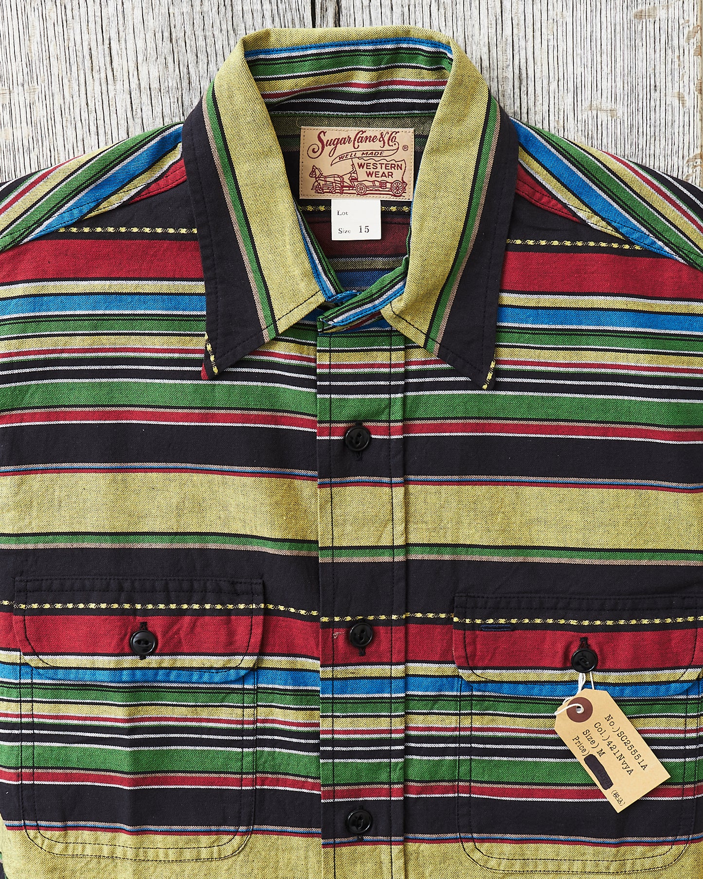 Sugar Cane & Co Long Sleeve Border Work Shirt SC29247