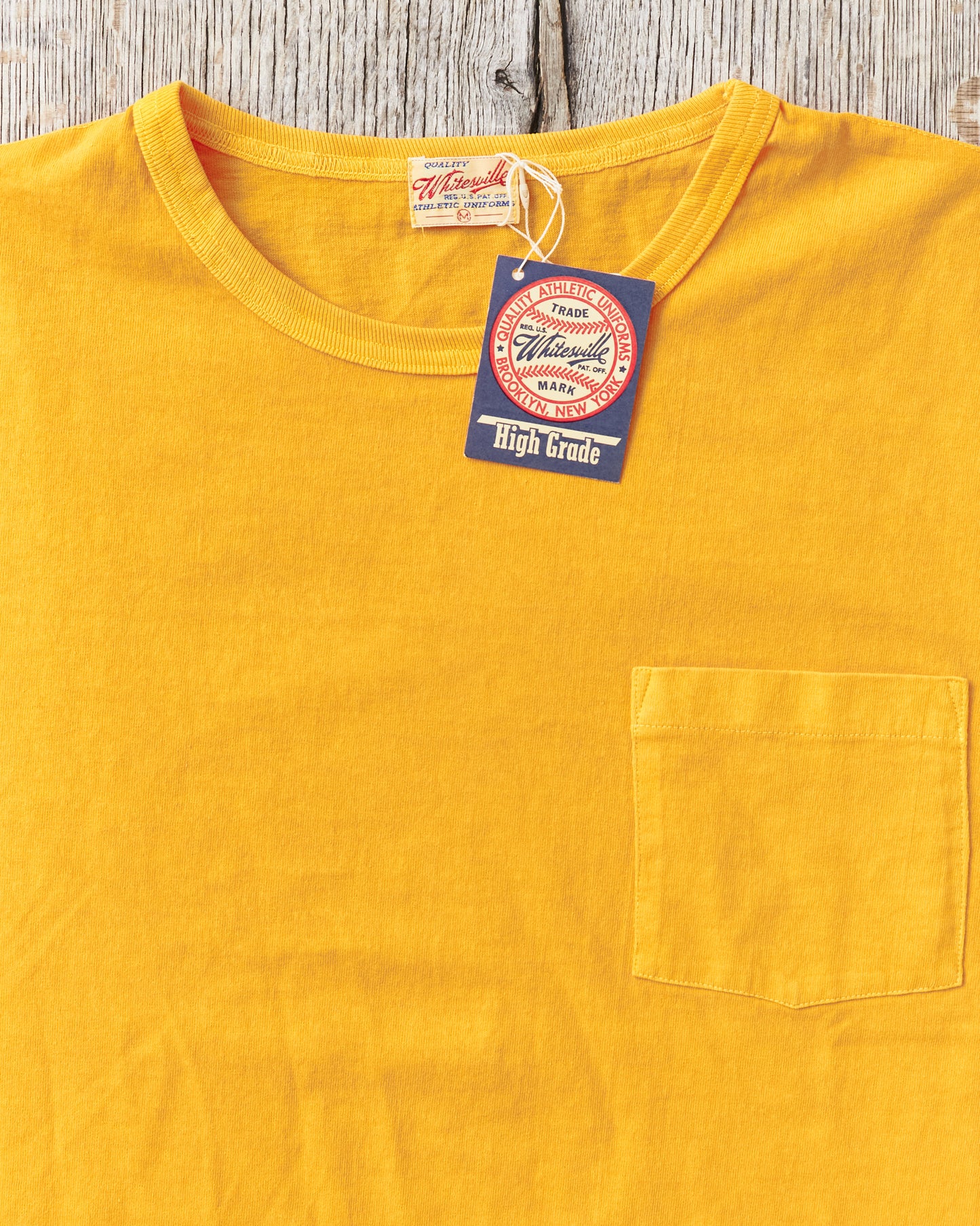 Whitesville Lot No. WV79531 Pigment Dye Pocket T-Shirt Yellow