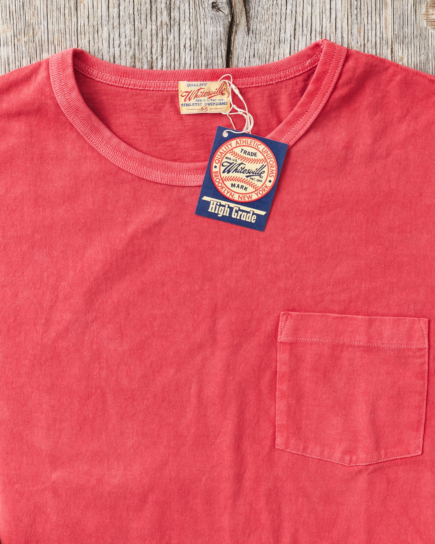 Whitesville Lot No. WV79531 Pigment Dye Pocket T-Shirt Red