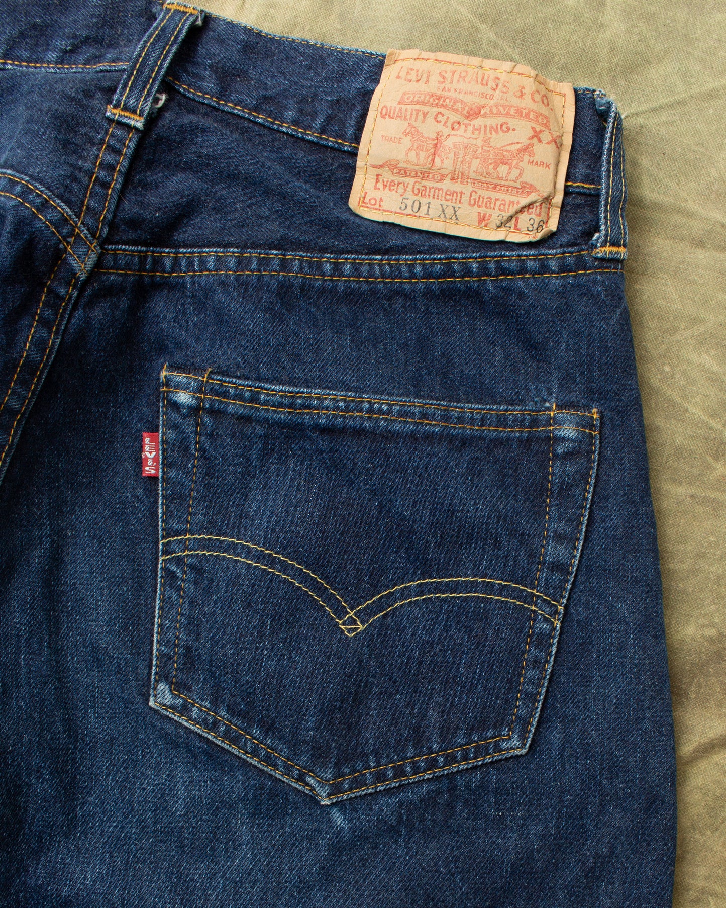 Vintage LVC 1955 XX 555 Valencia Street Made in USA Jeans W32/L34