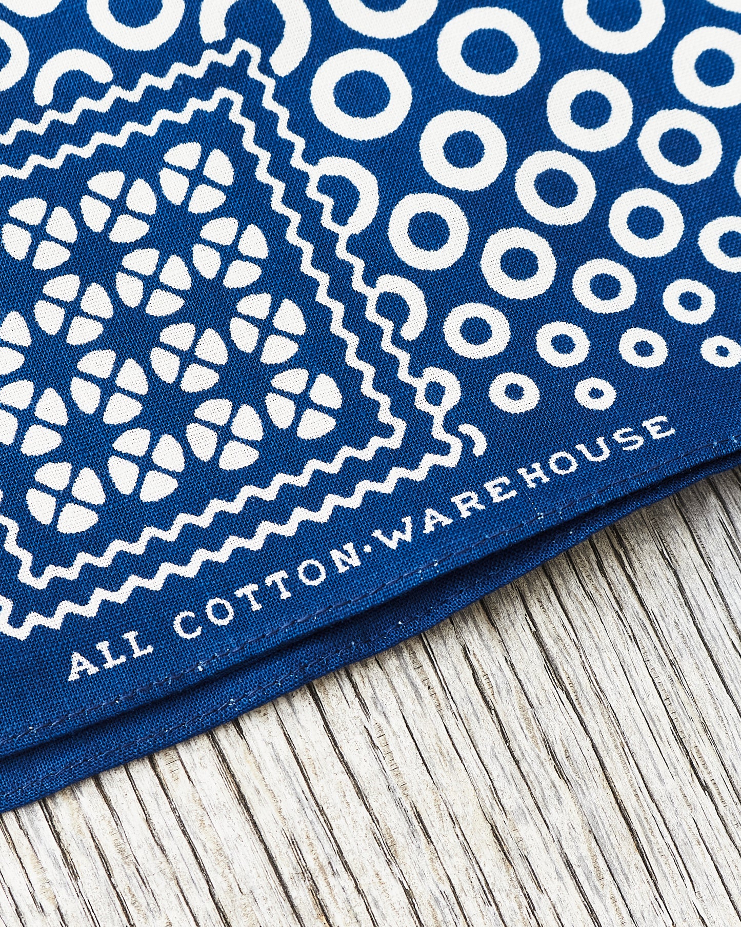 Warehouse & Co Lot 5227 Selvedge Indigo Bandana Circle Pattern