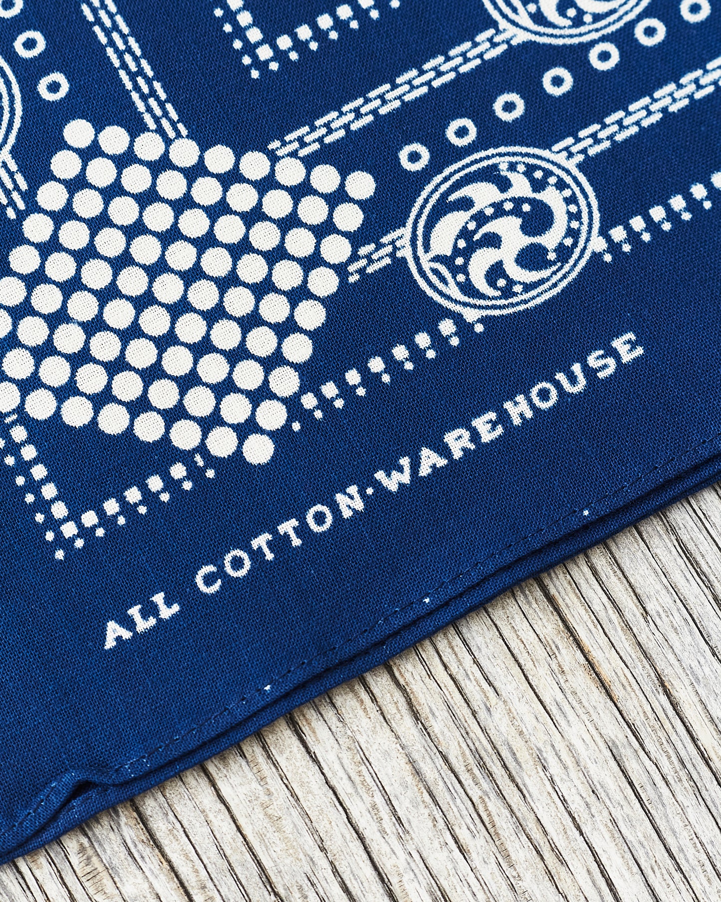 Warehouse & Co Lot 5227 Selvedge Indigo Bandana Geometric Pattern