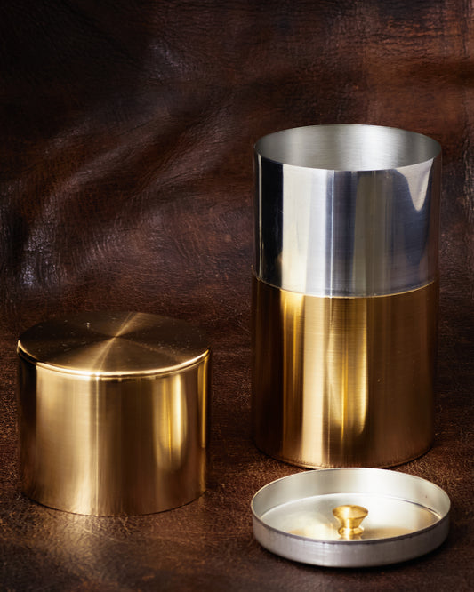 Kaikado Tea Caddy Brass Long 200g