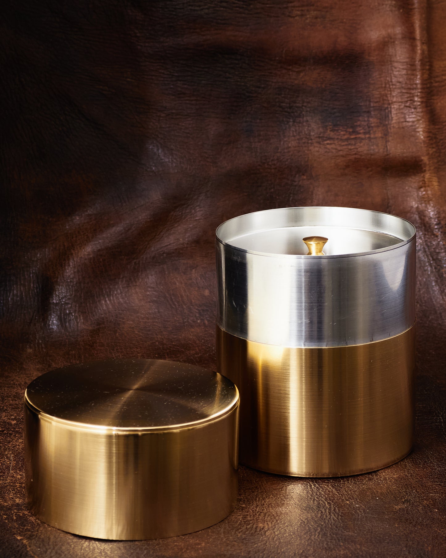 Kaikado Tea Caddy Brass Wide 400g