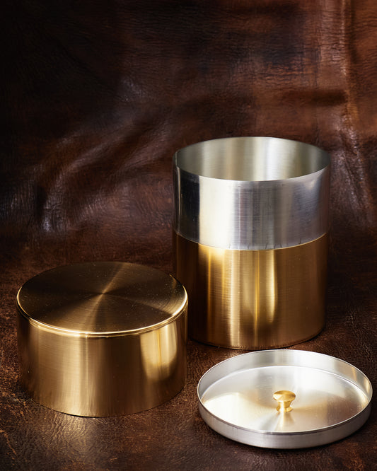 Kaikado Tea Caddy Brass Wide 400g