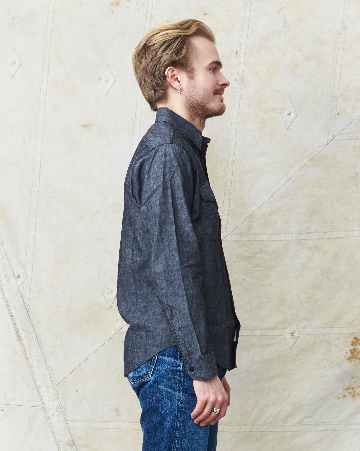 Sugar Cane & Co. Black Chambray Work Shirt SC29159