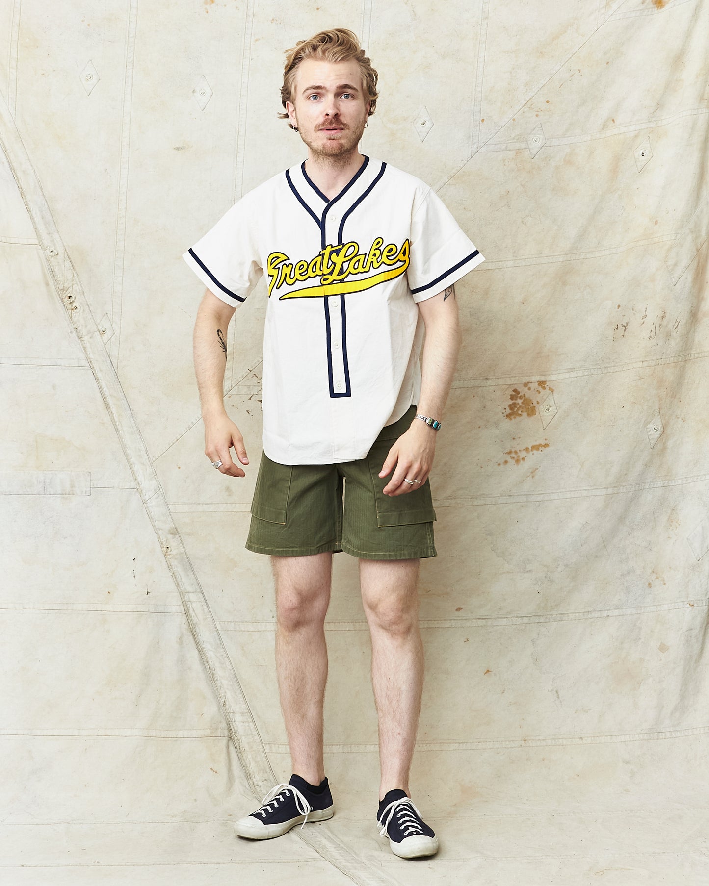 Buzz Rickson's Baseball Shirt Great Lakes Off-white BR39269