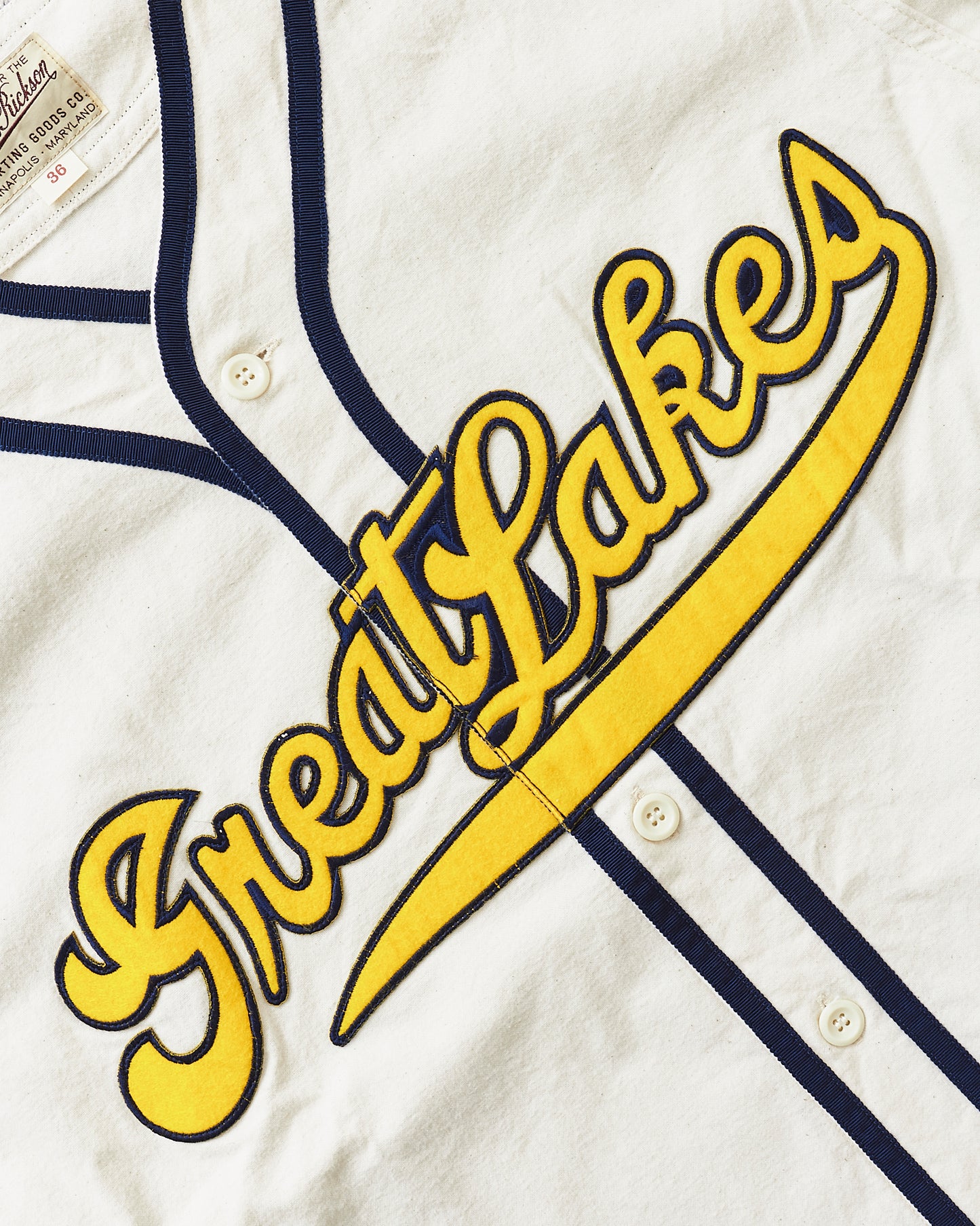Buzz Rickson's Baseball Shirt Great Lakes Off-white BR39269