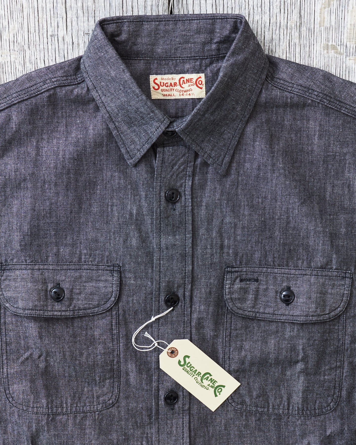 Sugar Cane & Co. Black Chambray Work Shirt SC29159