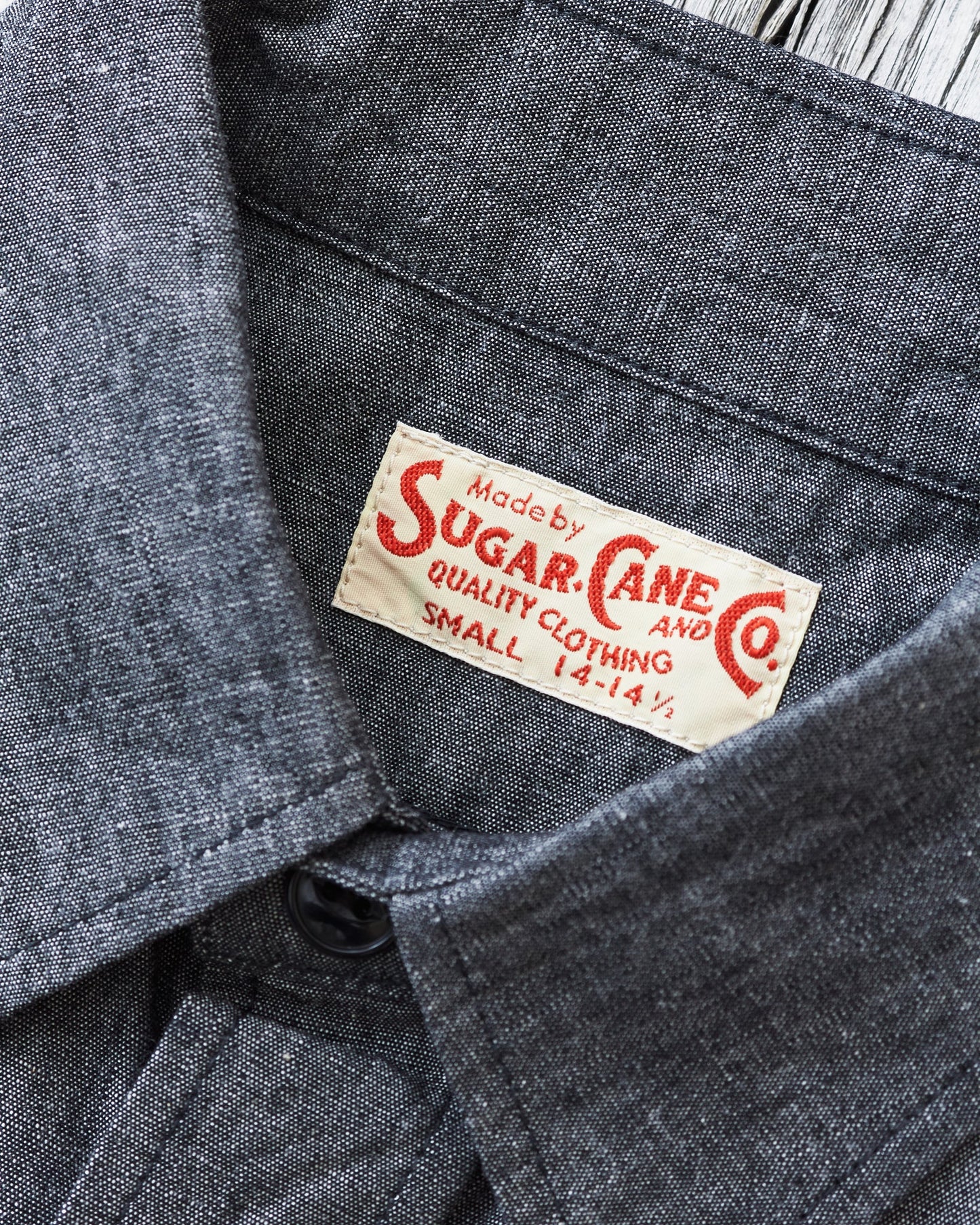 Sugar Cane & Co. Black Chambray Work Shirt SC29159