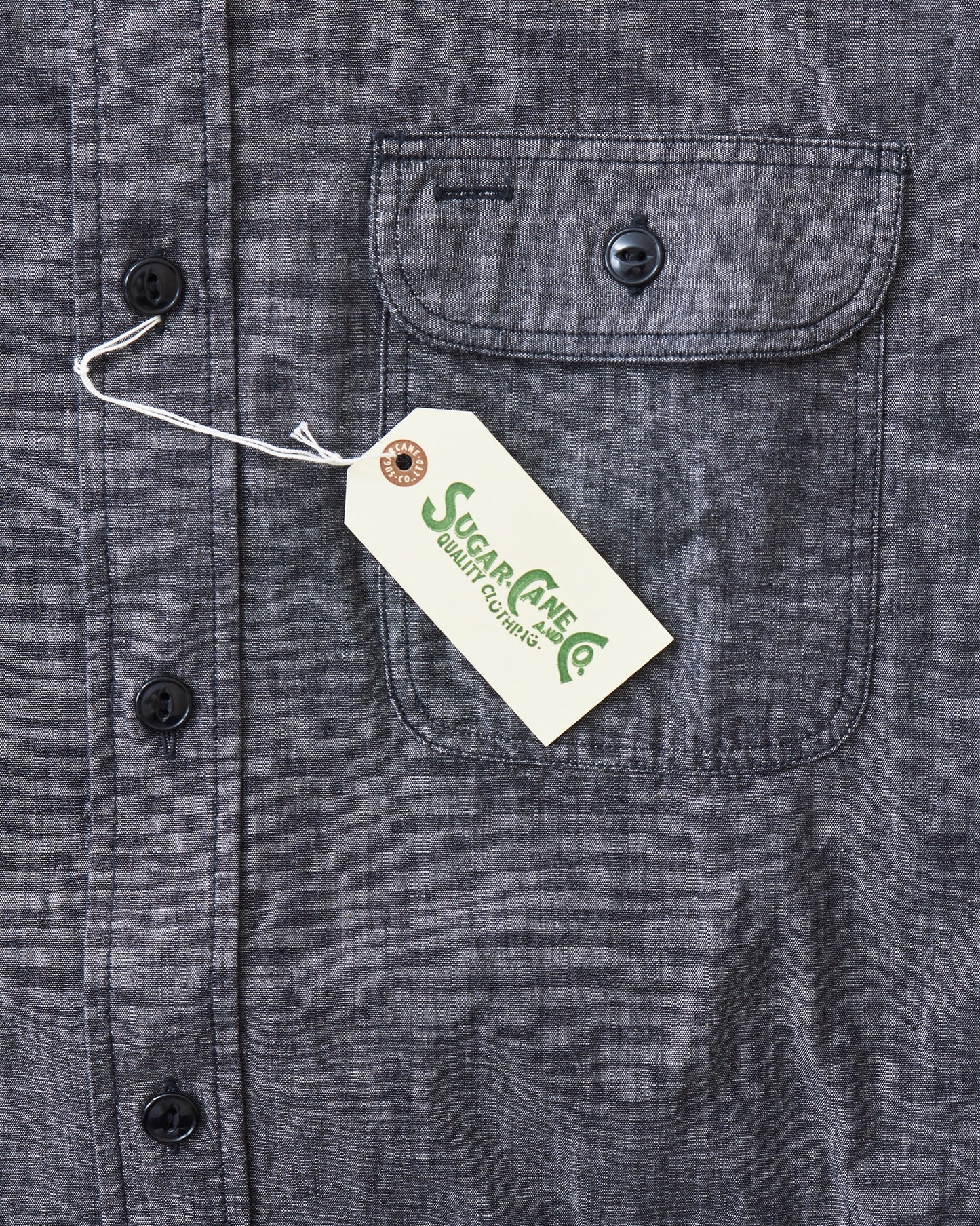Sugar Cane & Co. Black Chambray Work Shirt SC29159
