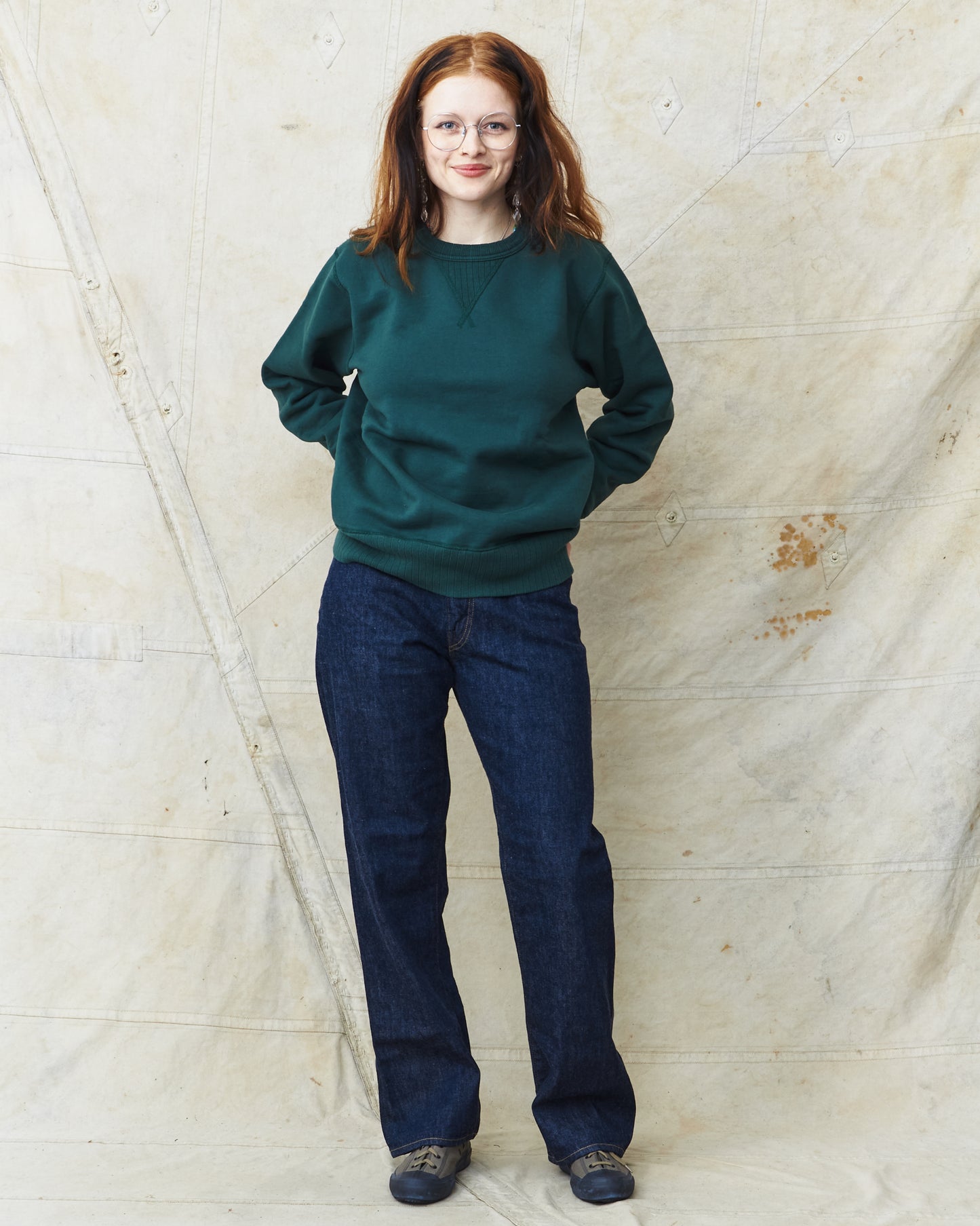 Whitesville Heavyweight Loop-Wheeled Sweatshirt Green WV67728