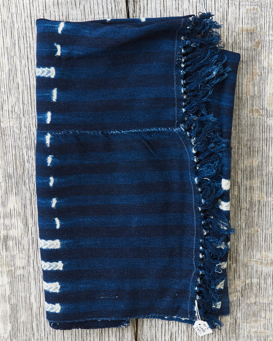 African Indigo Textile Resist Dye Scarf no. 3
