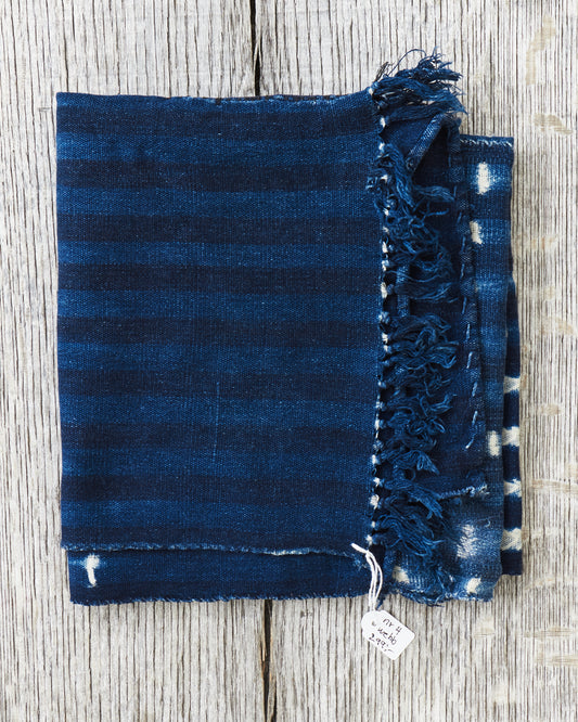 African Indigo Textile Resist Dye Scarf no. 4