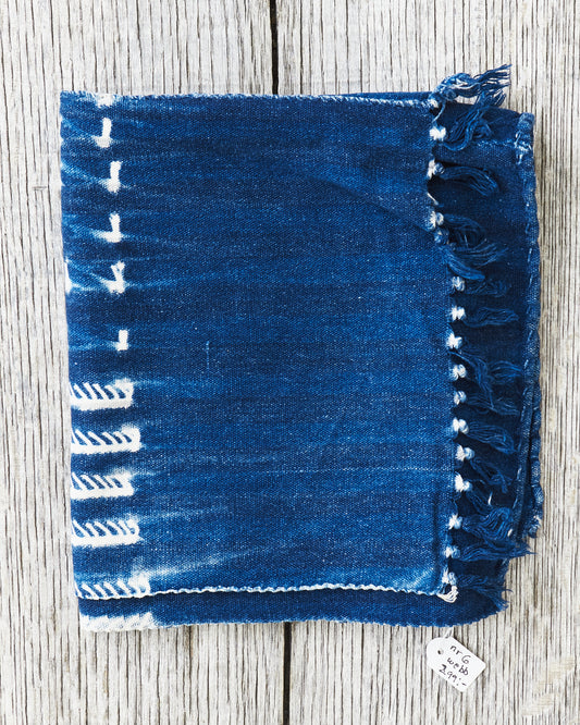 African Indigo Textile Resist Dye Scarf no. 6