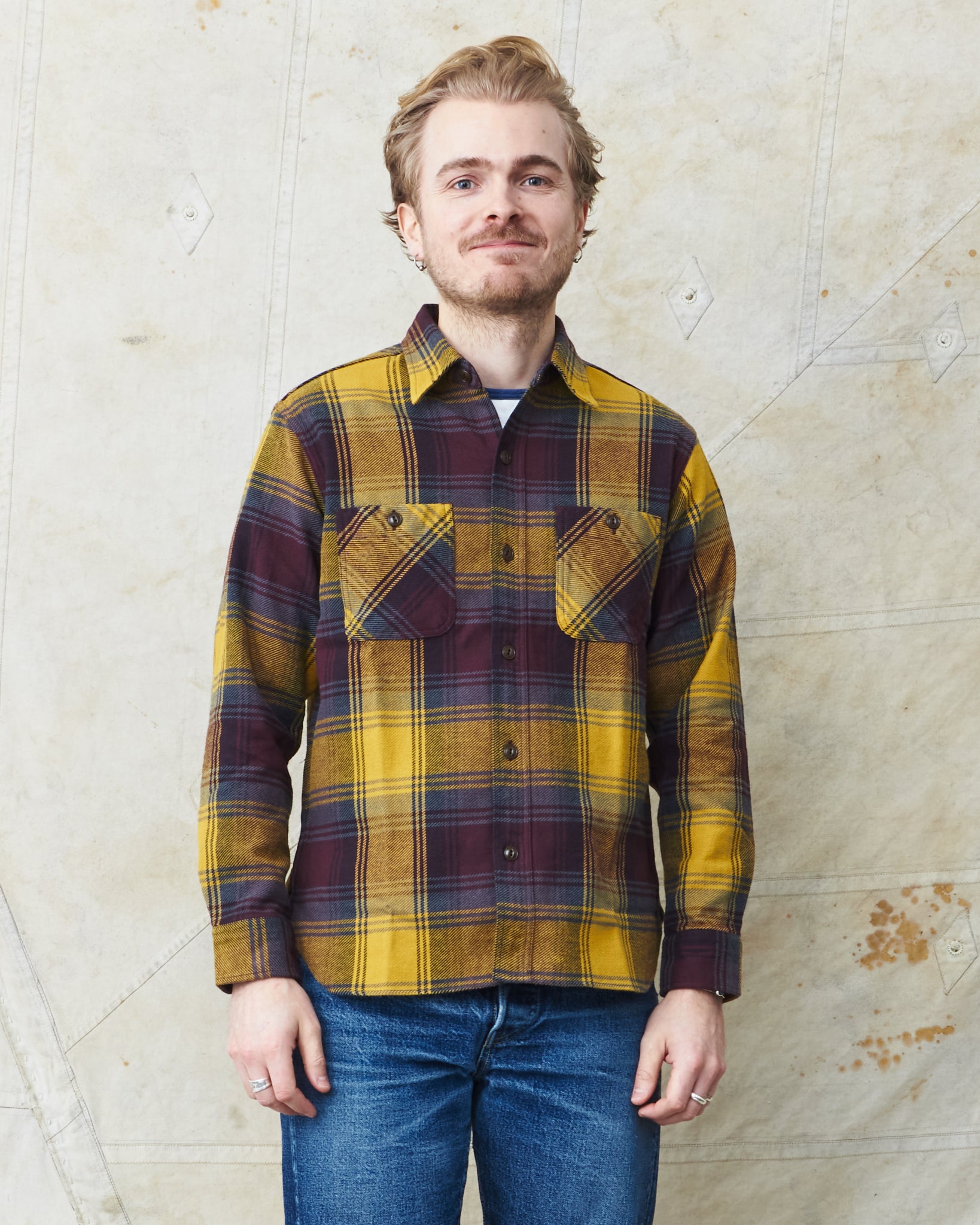 Sugar Cane & Co Twill Check Work Shirt Yellow SC29152 – Second Sunrise
