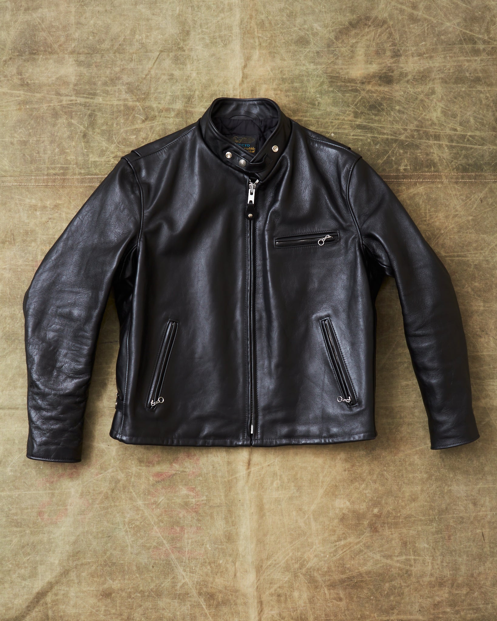 ジャケット・アウター Schott HORSE LEATHER CAFE RACER 641XX Schott 641 Horsehide Cafe Racer Jacket - RevZilla