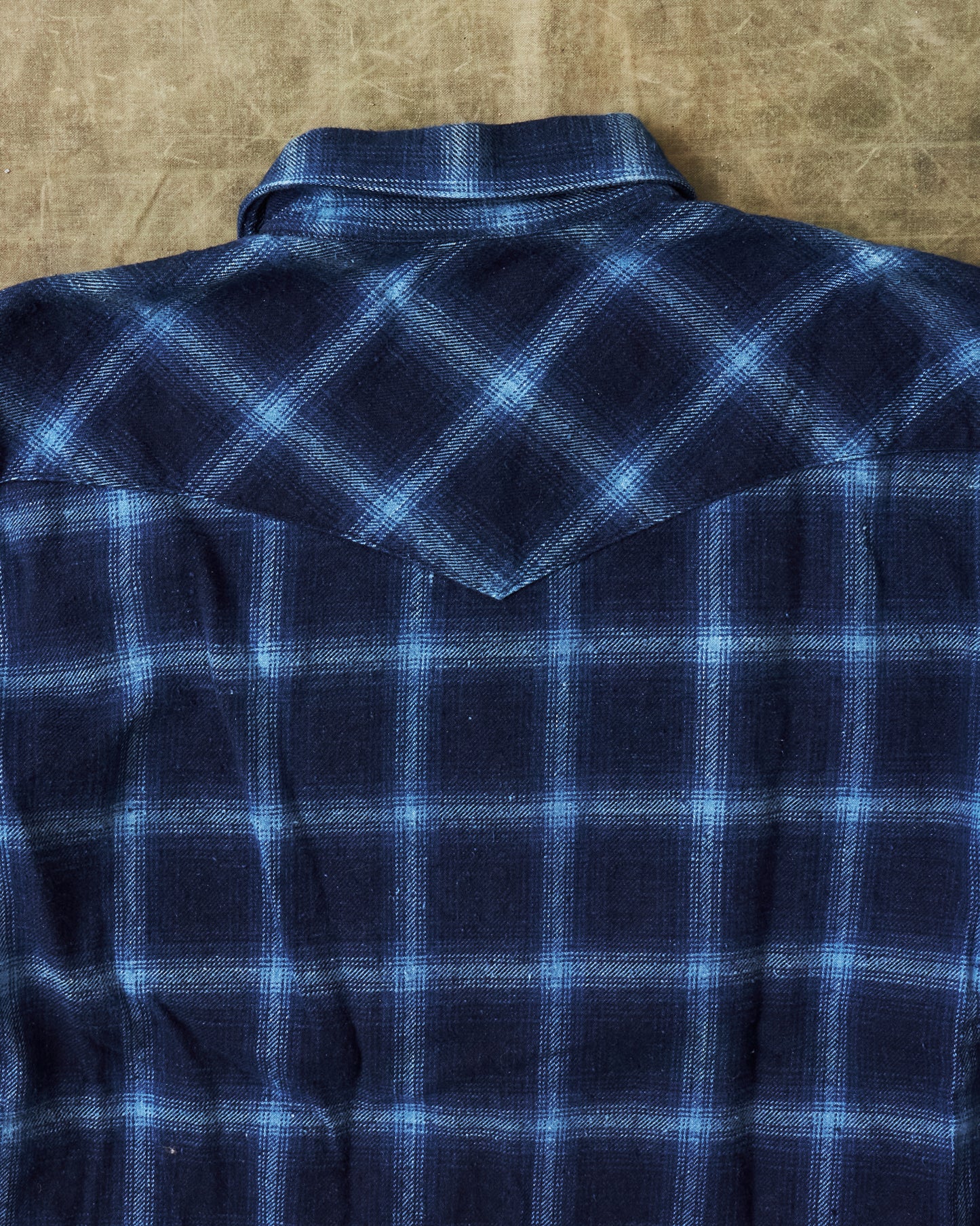 Second Hand Indigofera Dawson Shirt Japanese Selvage Flannel Indigo Check Size L