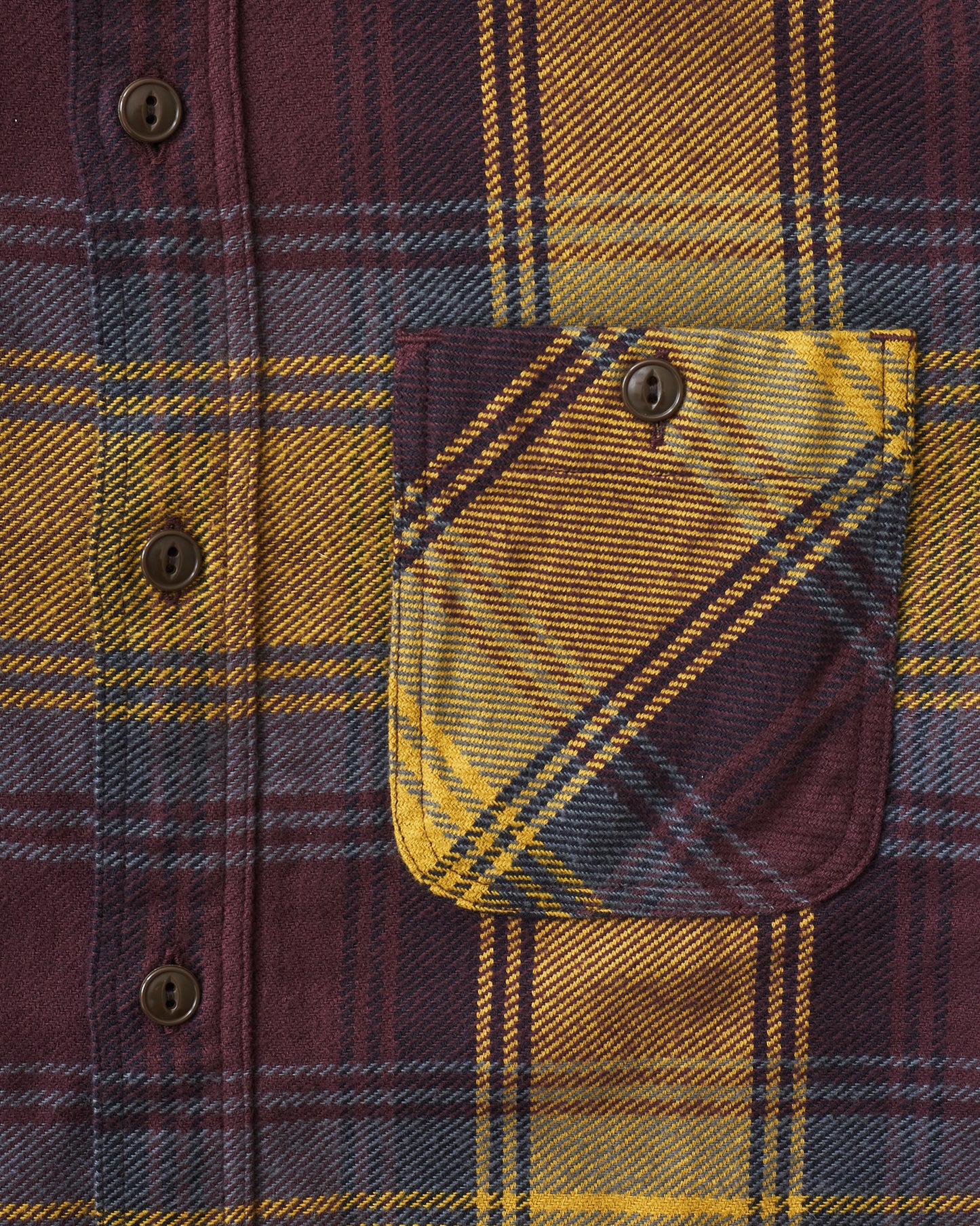 Sugar Cane & Co Twill Check Work Shirt Yellow SC29152