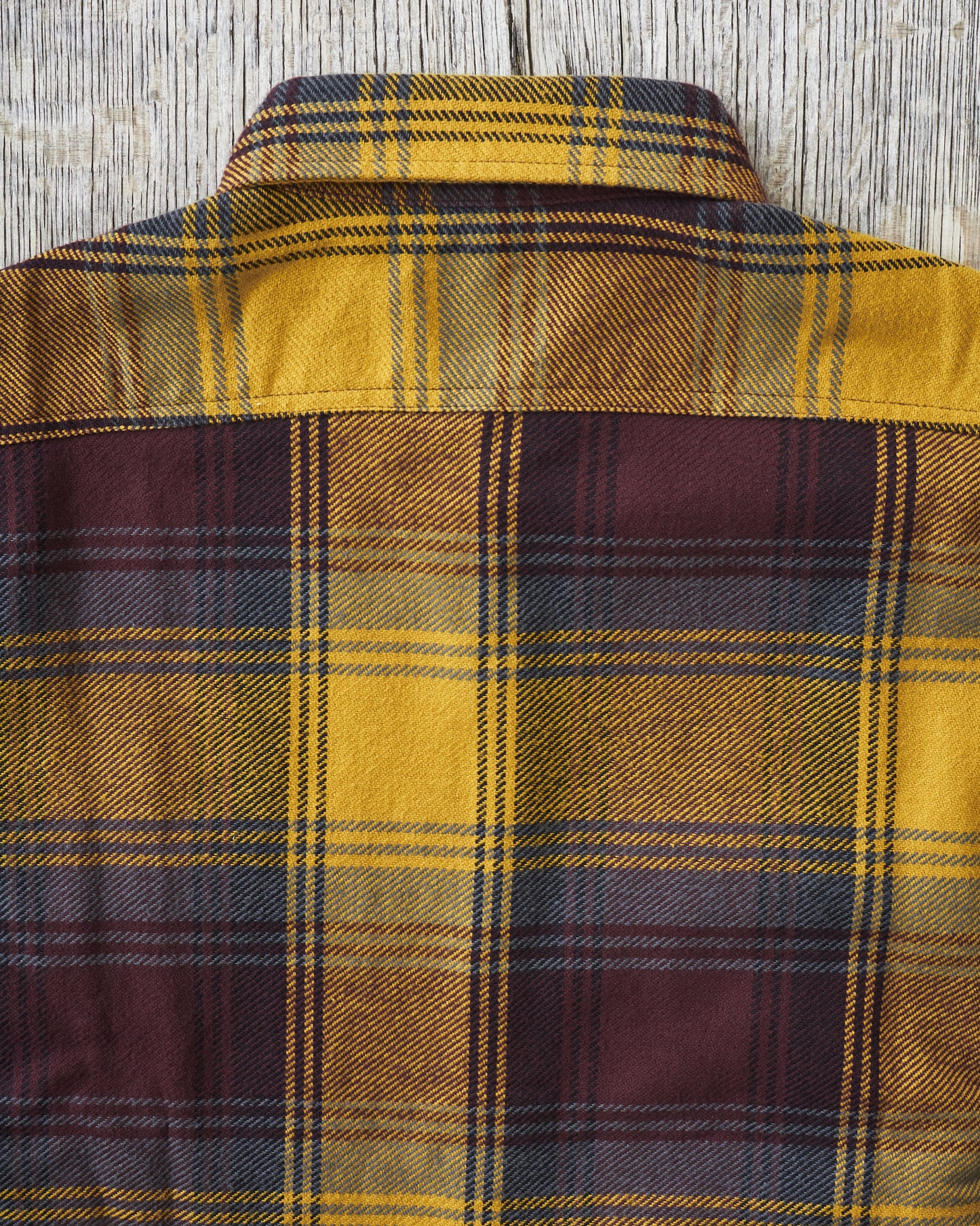 Sugar Cane & Co Twill Check Work Shirt Yellow SC29152