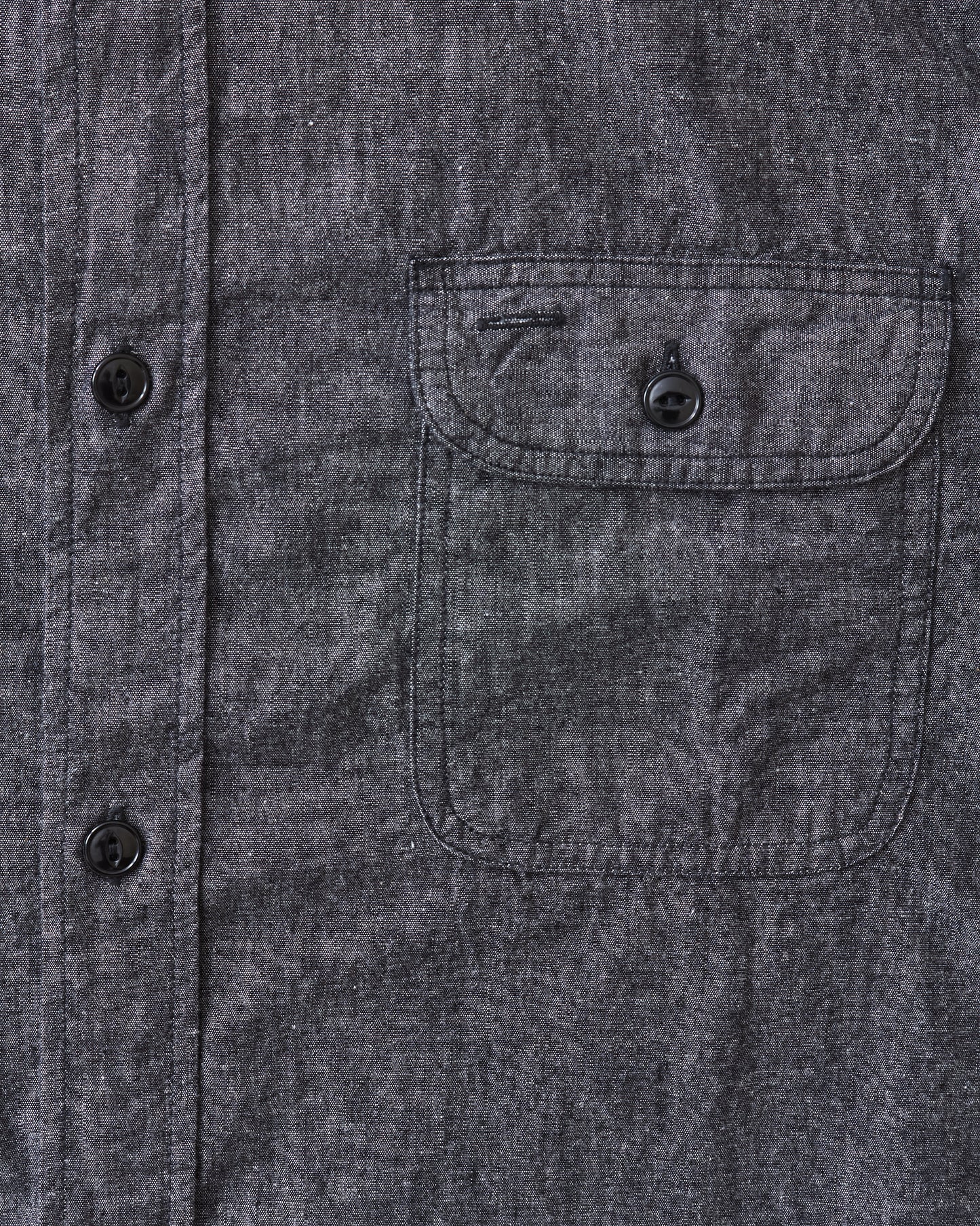 Sugar Cane & Co. Short Sleeve Black Chambray Work Shirt SC39307