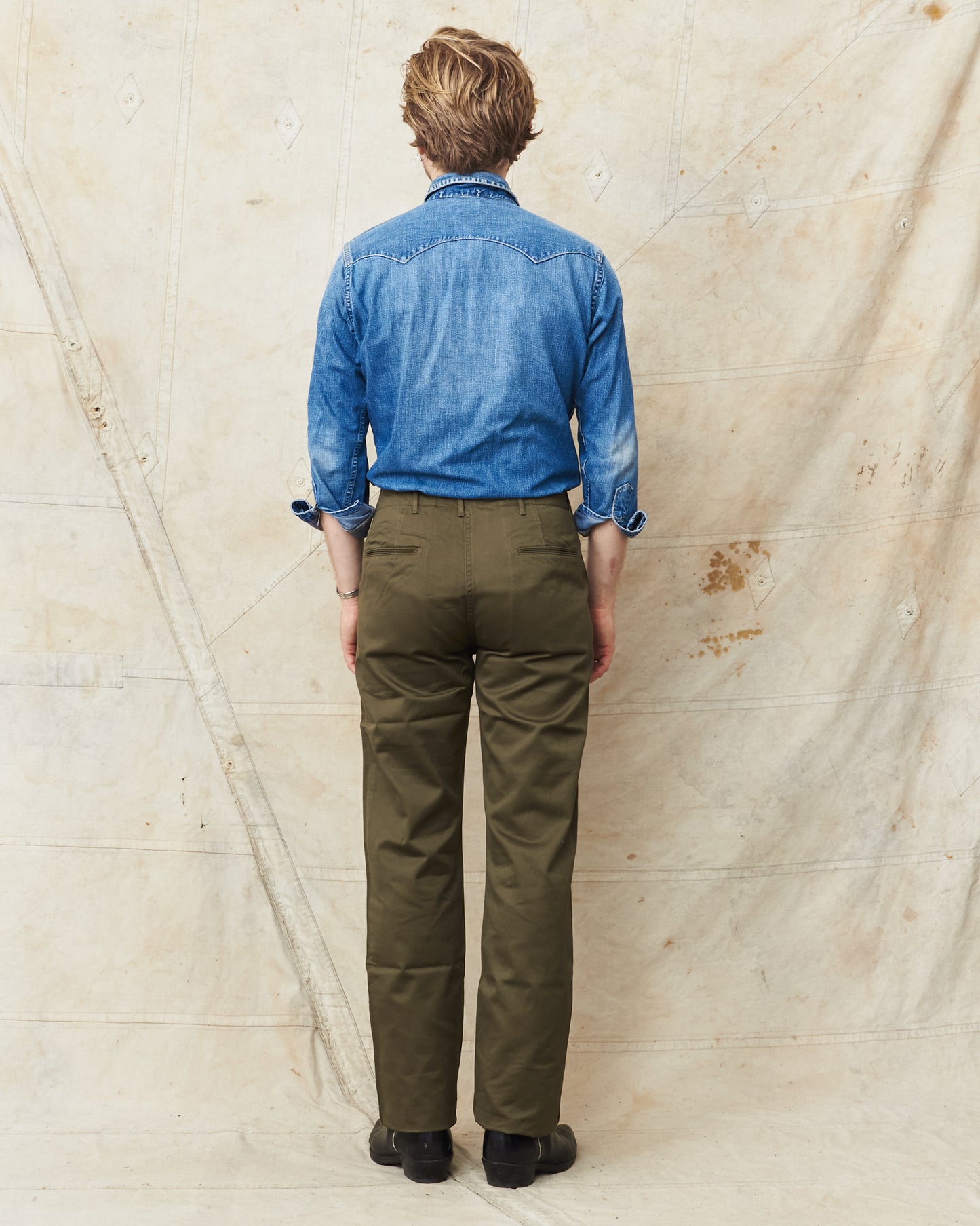 Buzz Rickson's Original Spec Chinos Olive One Wash BR40025A