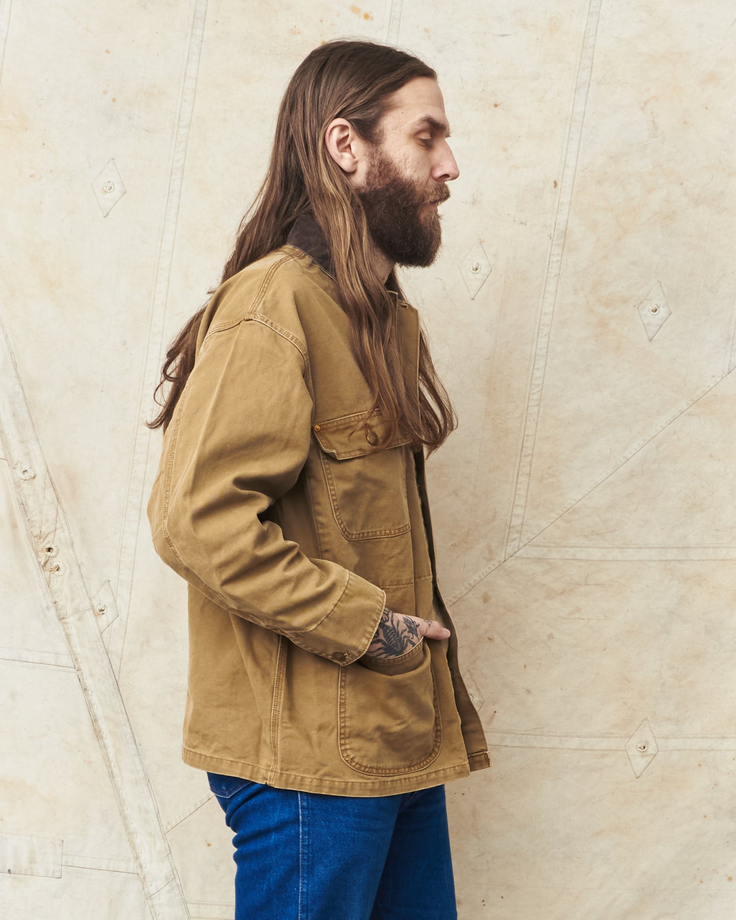 OrSlow 6034 Relaxed Fit Cover All Denim Jacket Brown