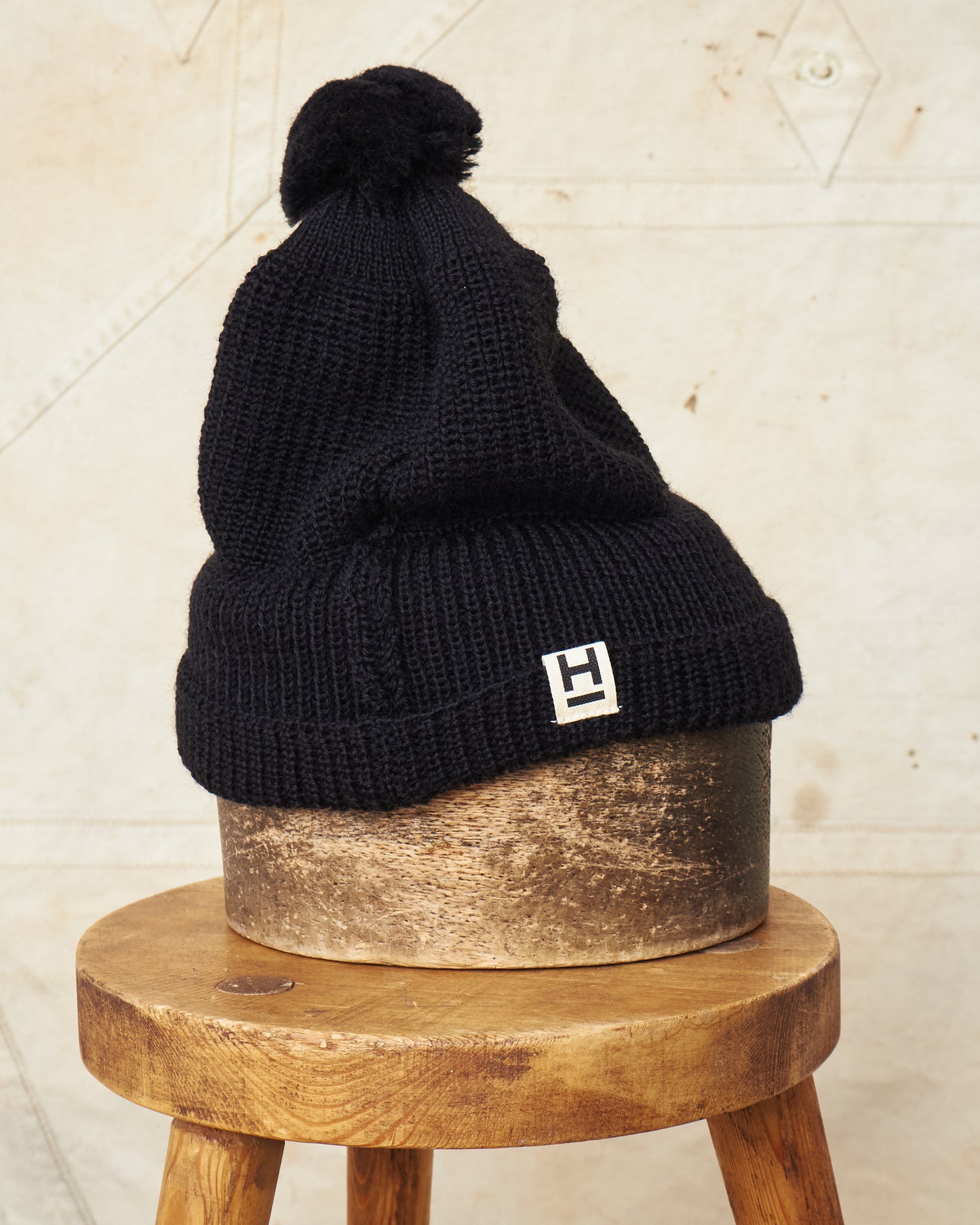 Heimat Wool U Boat Bobble Hat Schwarz (Black)