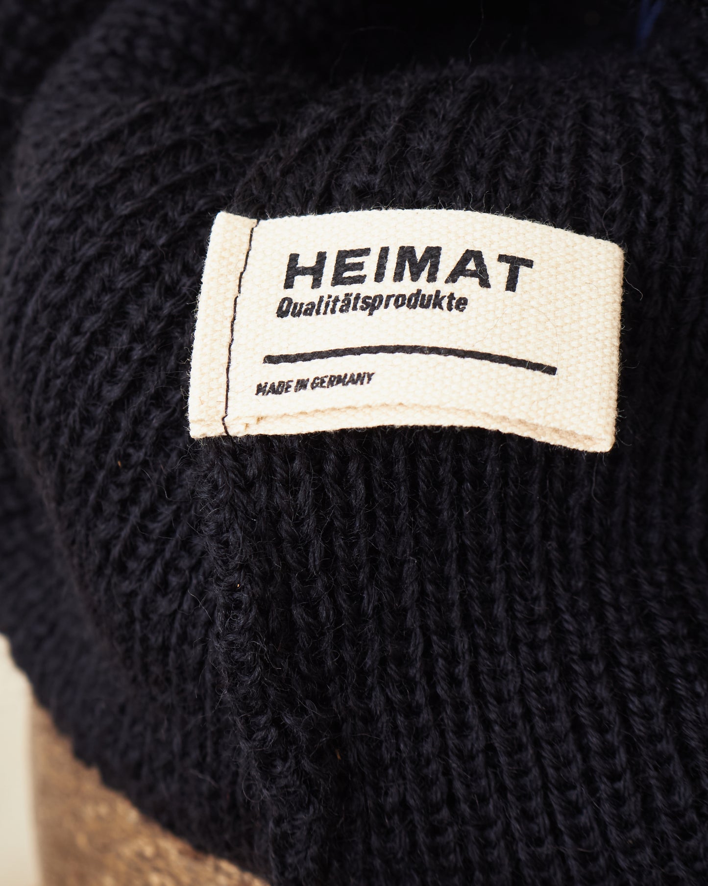 Heimat Wool U Boat Bobble Hat Schwarz (Black)