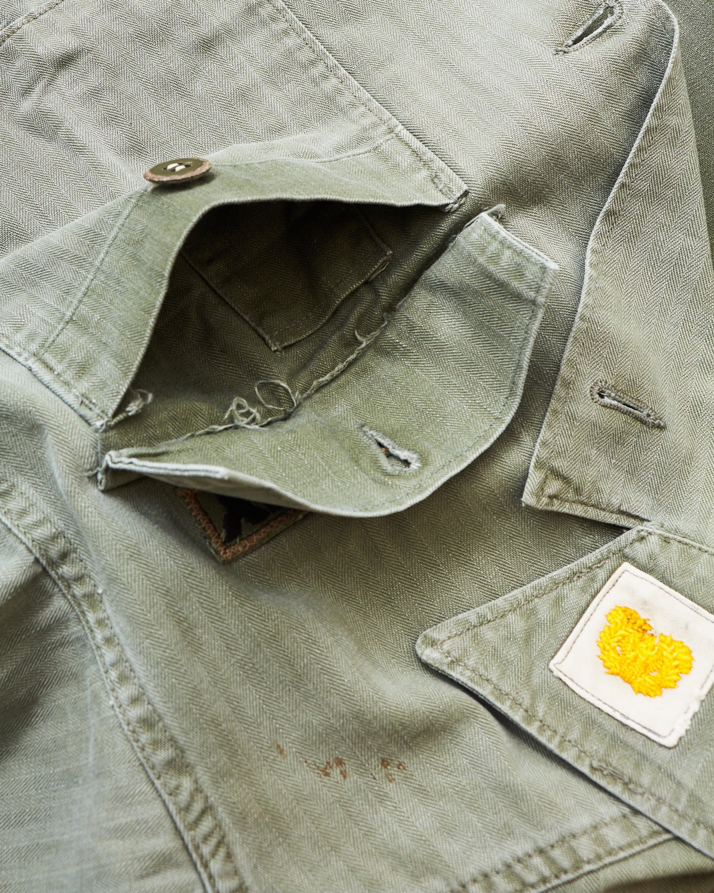 Vintage M-47 Korean War Cotton HBT Twill US Army Shirt