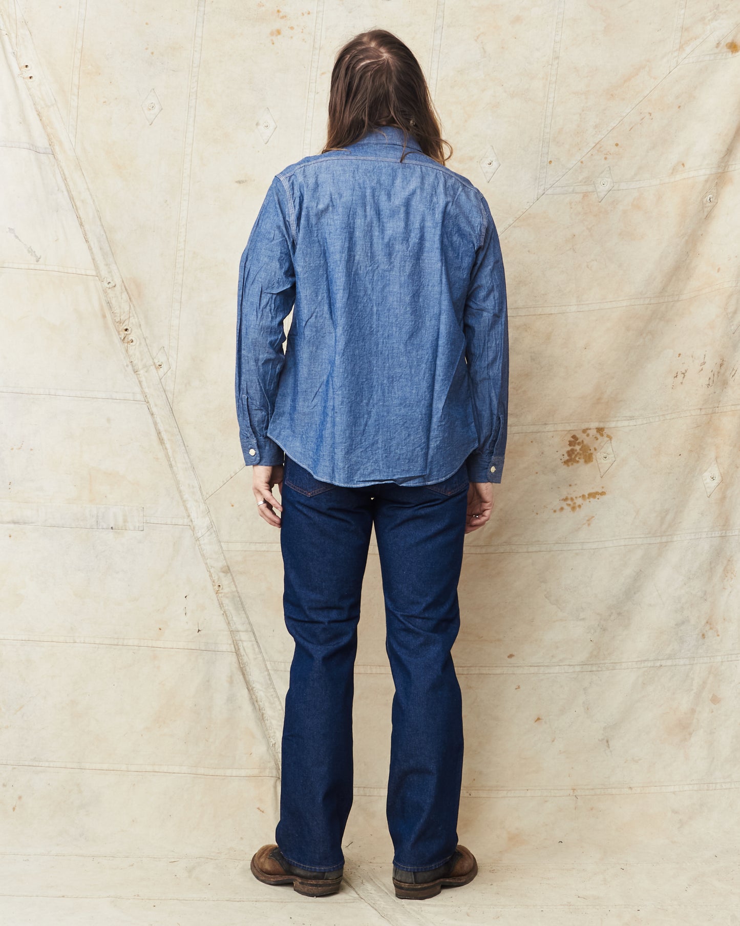 Sugar Cane & Co. Blue Chambray Work Shirt SC27850