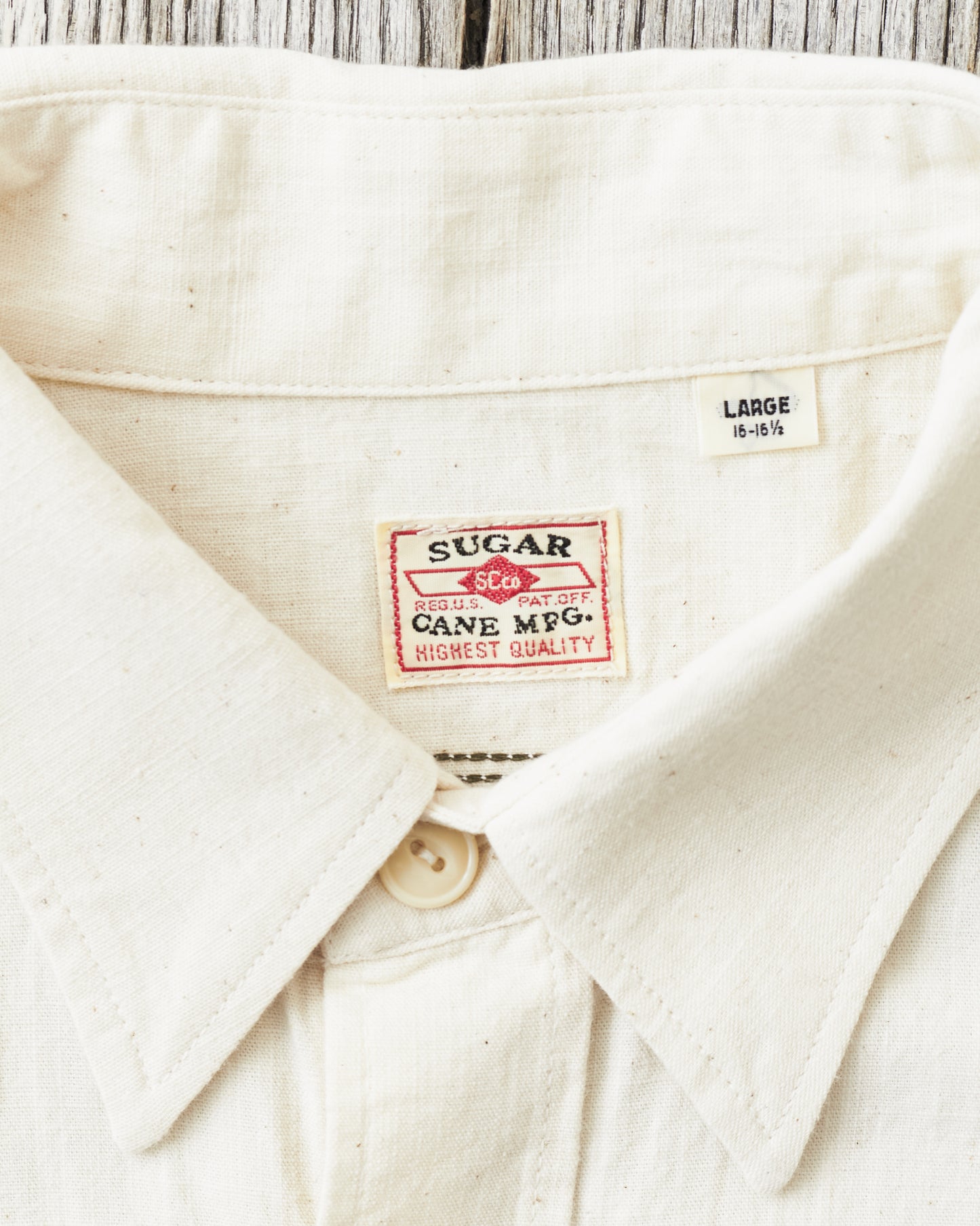 Sugar Cane & Co White Chambray Work Shirt SC27851