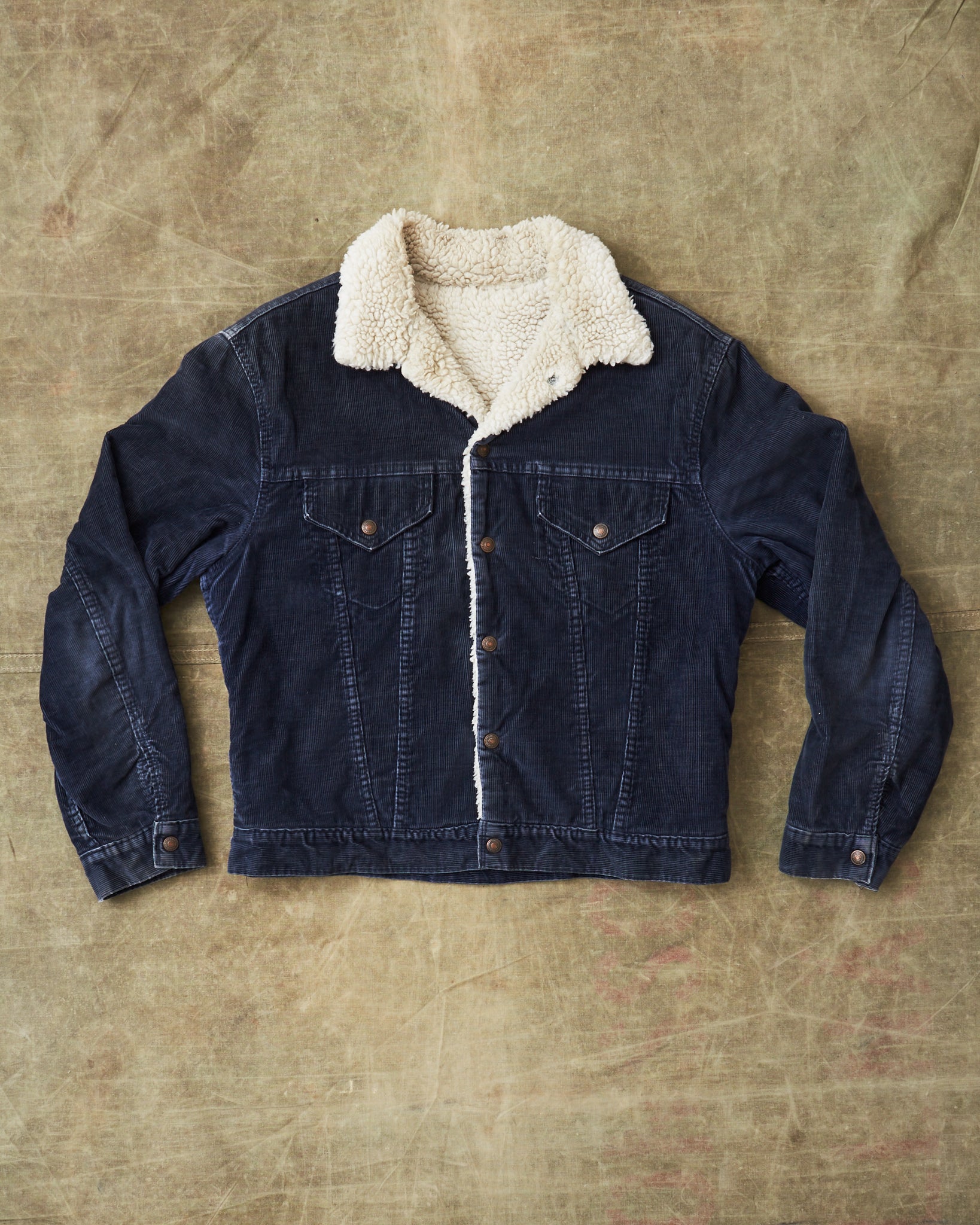 Vintage Levi's Corduroy Sherpa Trucker Jacket Navy Medium – Second