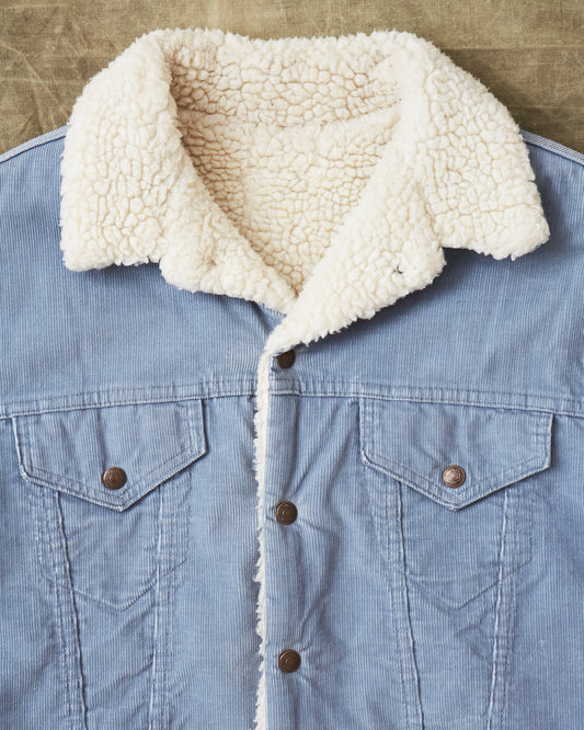 Vintage Levi's Corduroy Sherpa Trucker Jacket Bright Blue Medium
