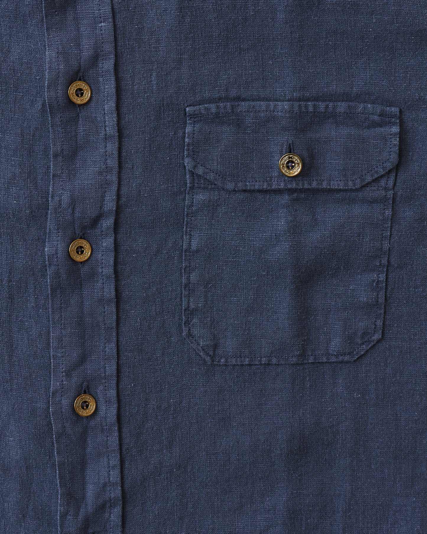 Indigofera Delray Shirt Linen Canvas Mood Indigo