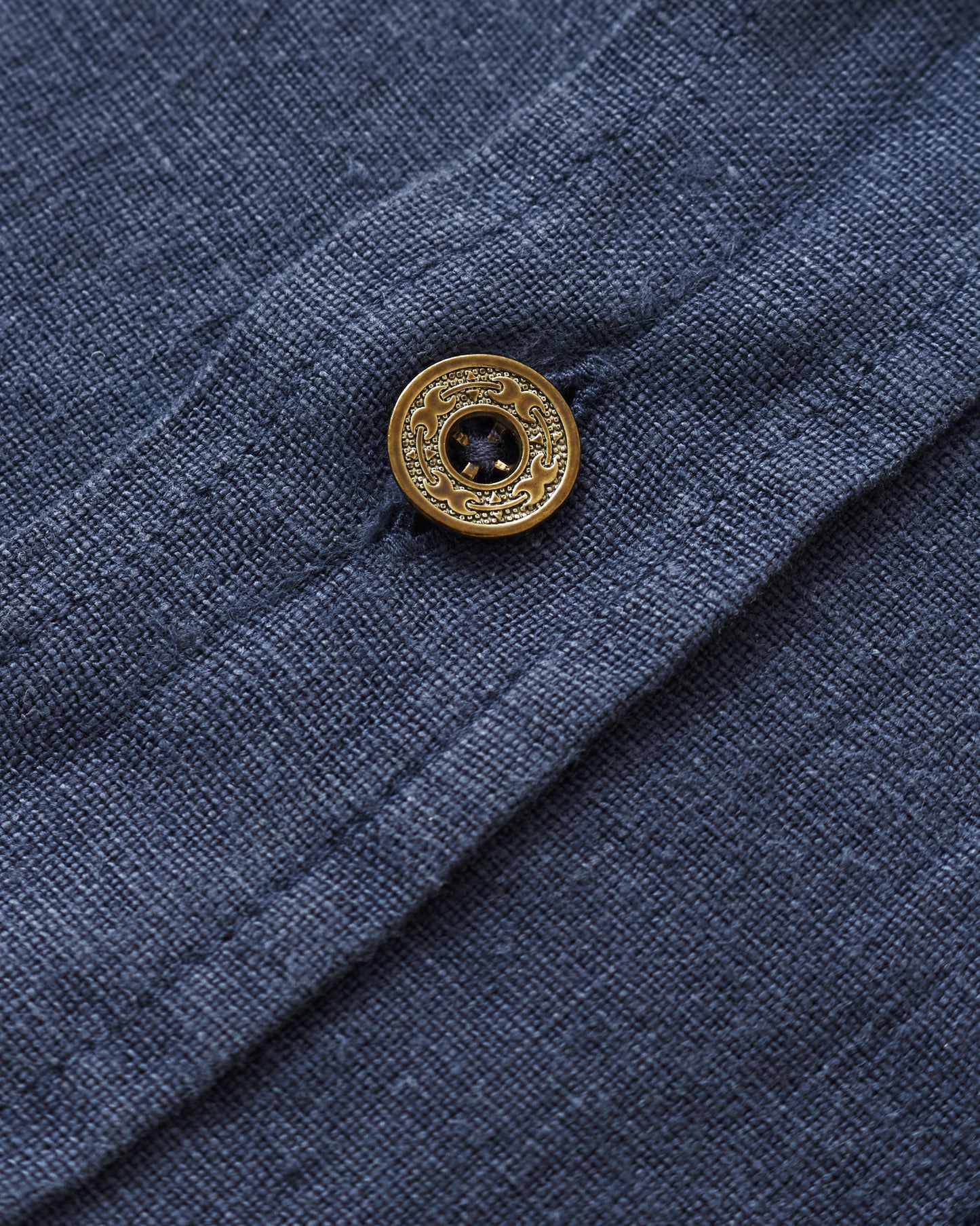 Indigofera Delray Shirt Linen Canvas Mood Indigo