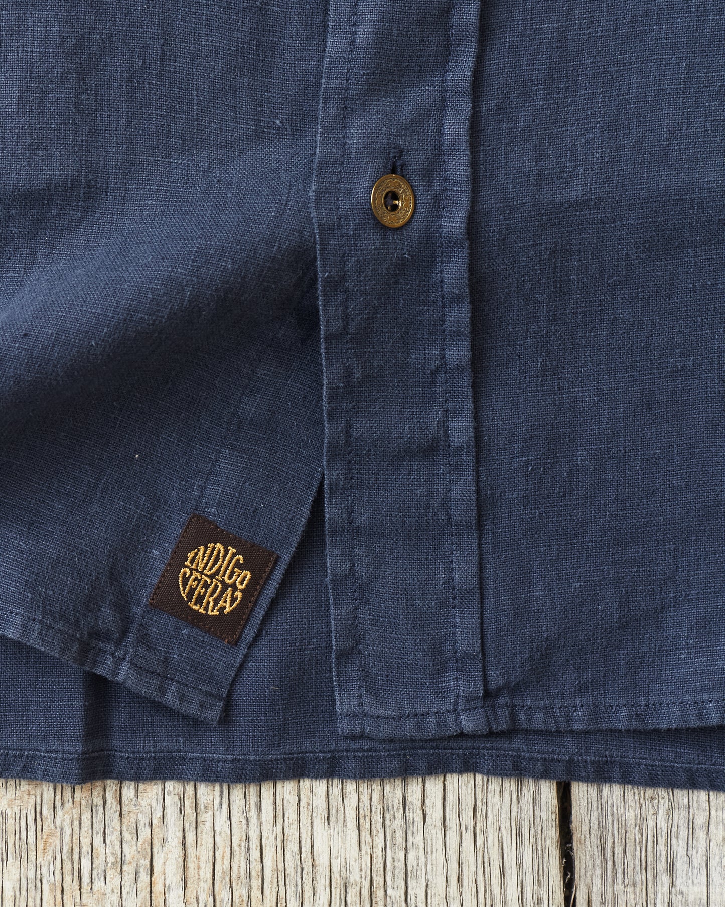 Indigofera Delray Shirt Linen Canvas Mood Indigo