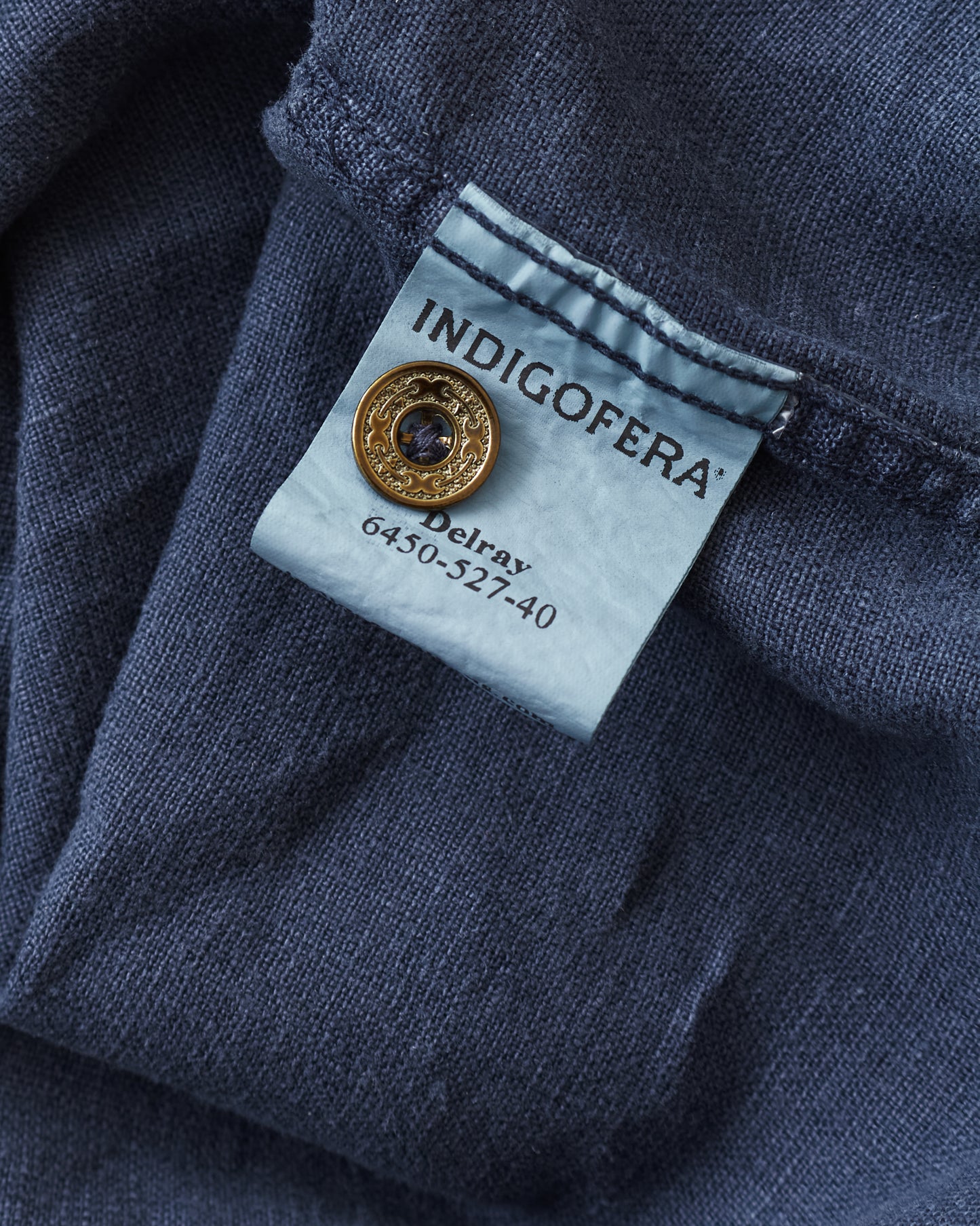 Indigofera Delray Shirt Linen Canvas Mood Indigo