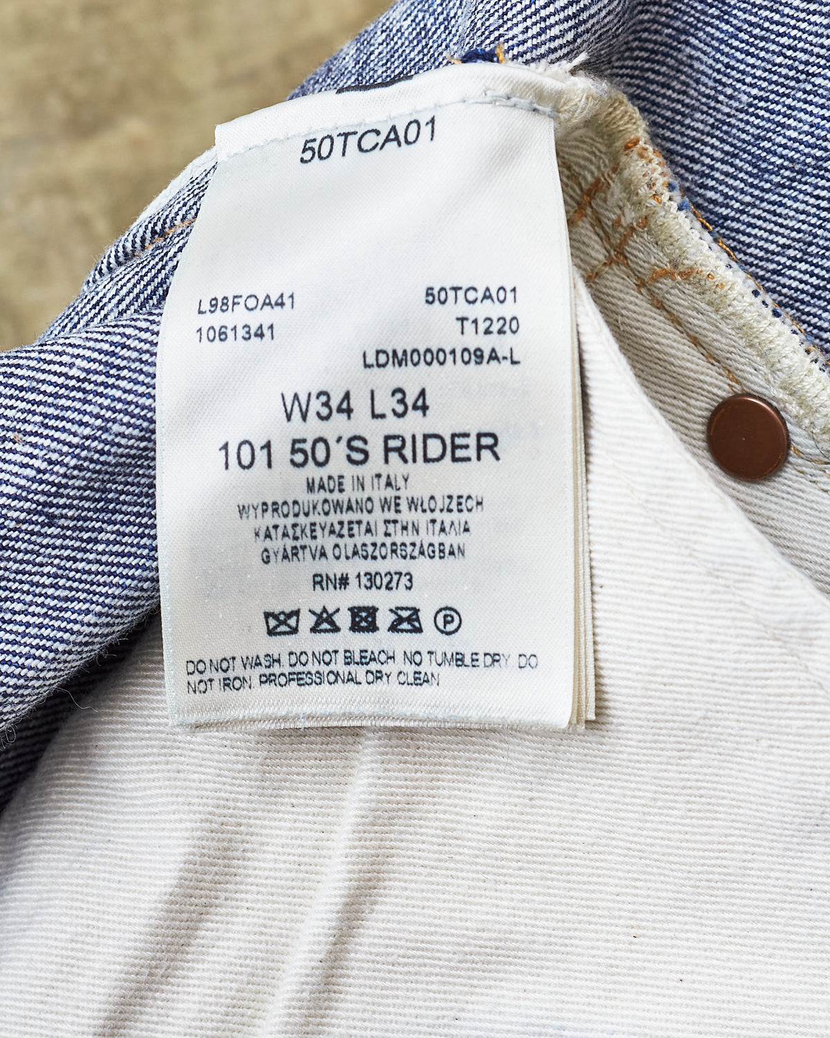 Second Hand Lee 101 50's Riders Jeans W34