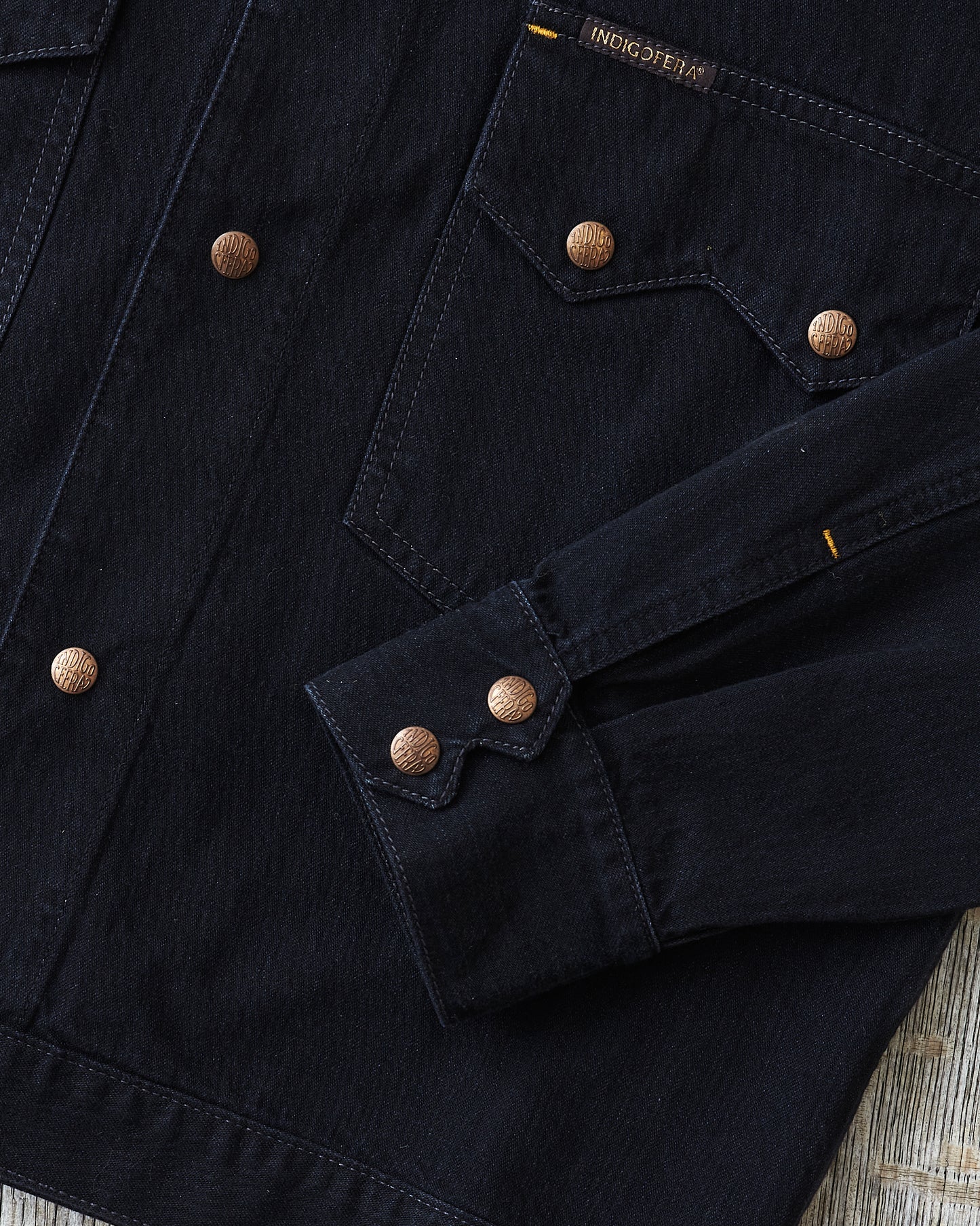 Indigofera Cooper Soot Black Rinsed Denim Jacket