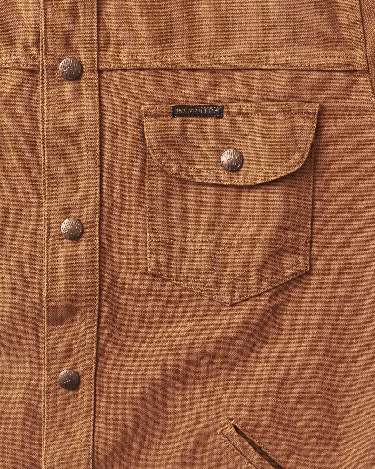 Indigofera Fargo Trucker Jacket Smithson Canvas Terracotta