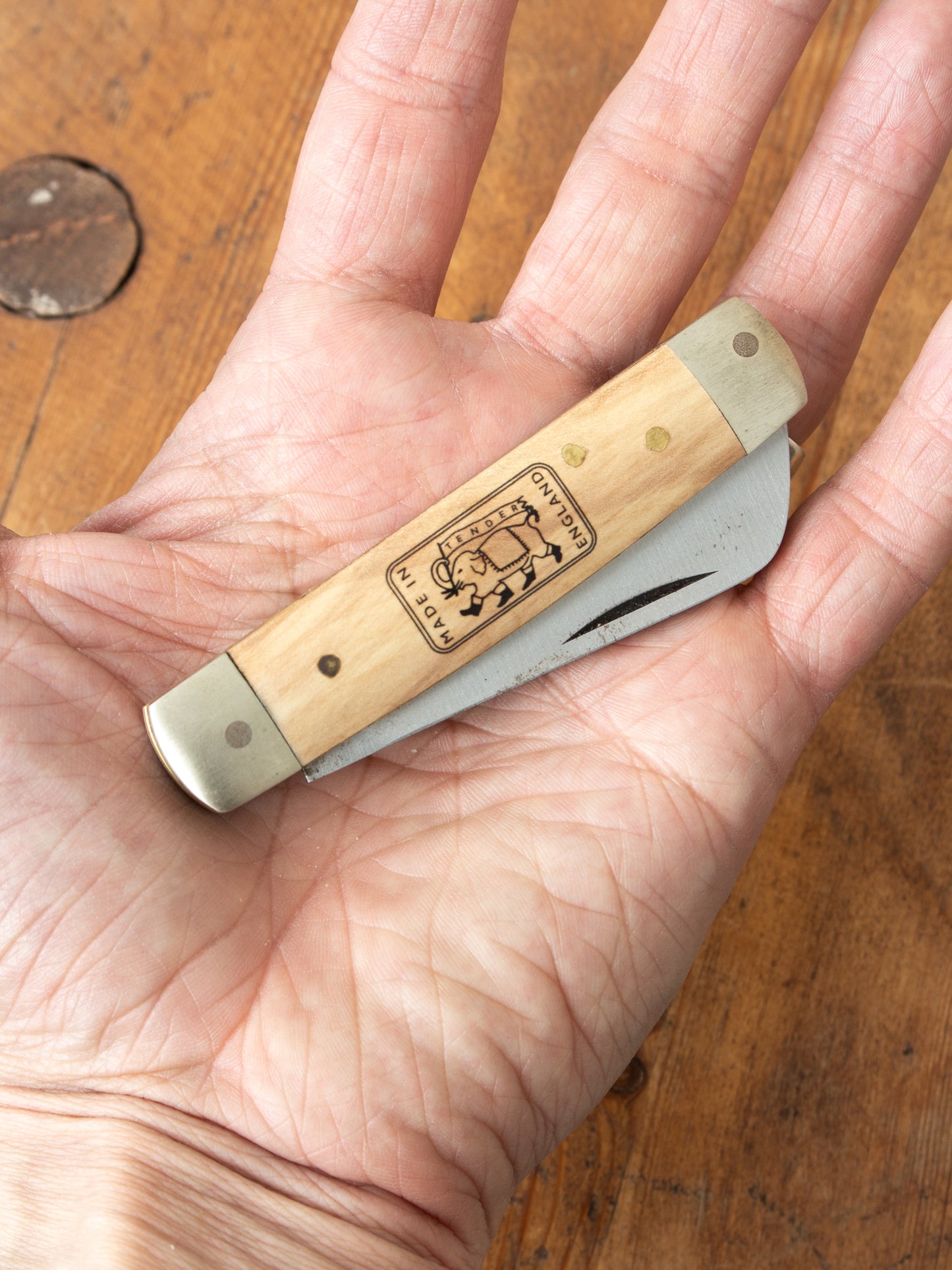 Tender Double Bolster Penknife Pear Wood