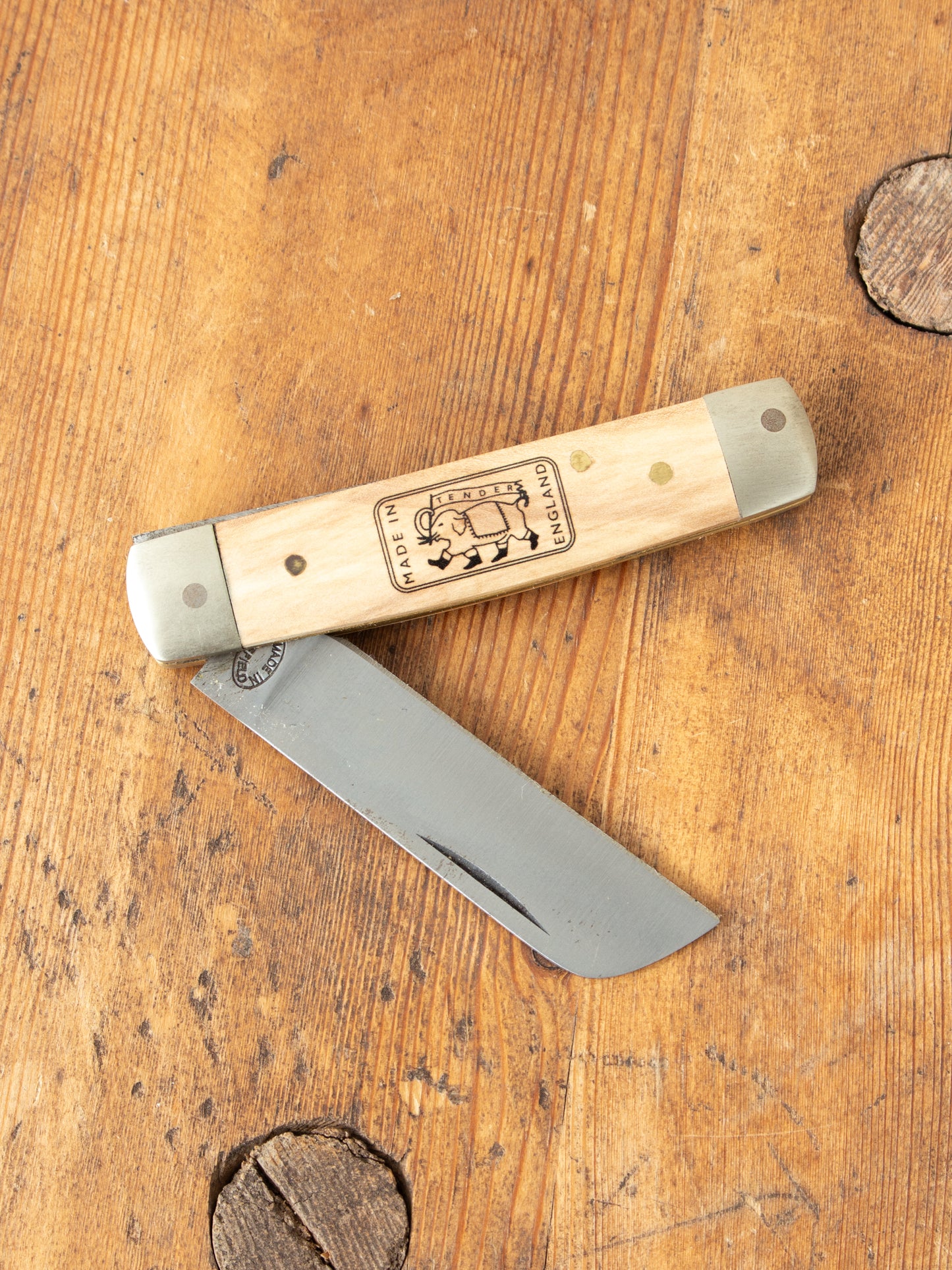 Tender Double Bolster Penknife Pear Wood