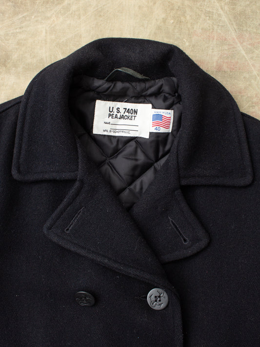 Second Hand Schott USN Wool Pea Coat Size 40