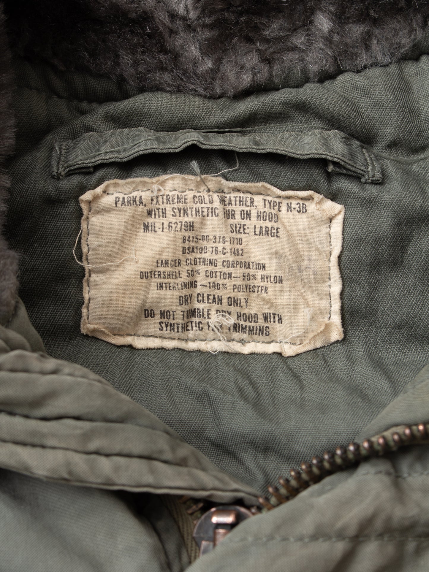 Vintage No. 1 US Army Parka Extreme Cold Weather N-3B Size L