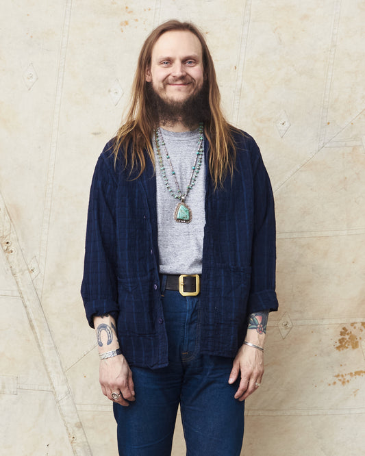 Tender 468 Flipped Collar Shirt Airbag Cambric Hadal Blue