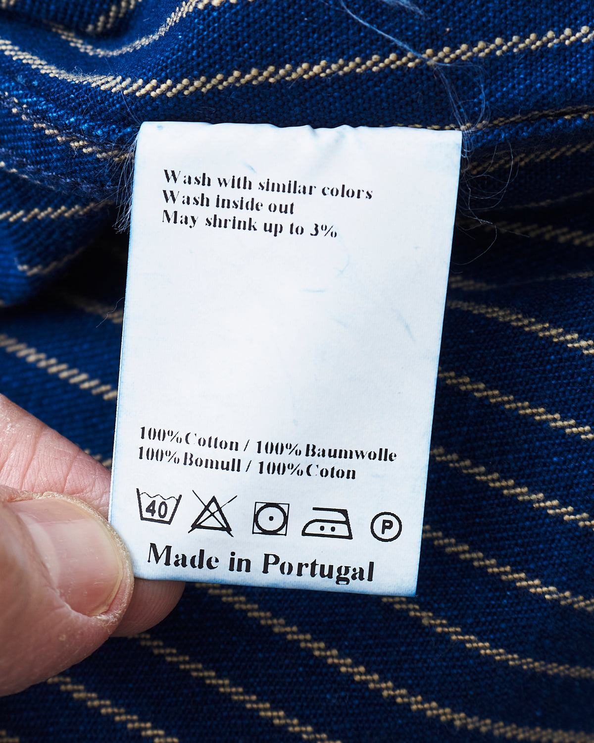 Indigofera Copeland Jacket Single Stripe Indigo Beige